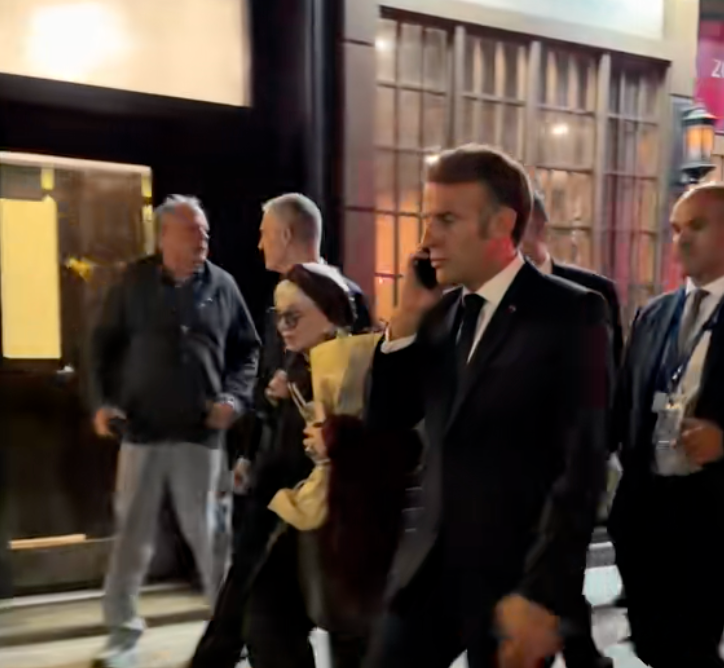 Macron walks through New York City after being blocked by President Donald Trump's motorcade