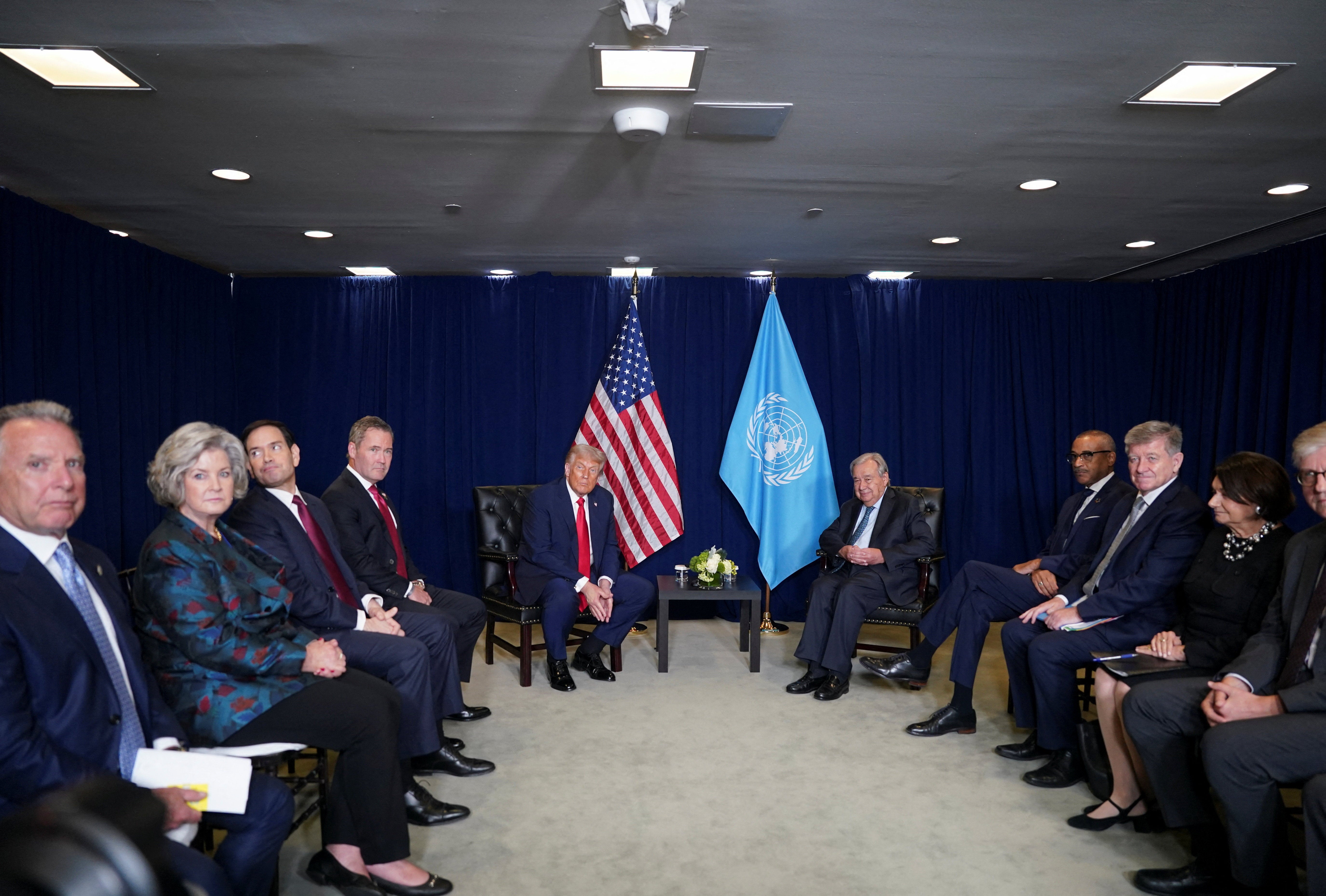 Trump meets with United Nations secretary general Antonio Guterres in New York City