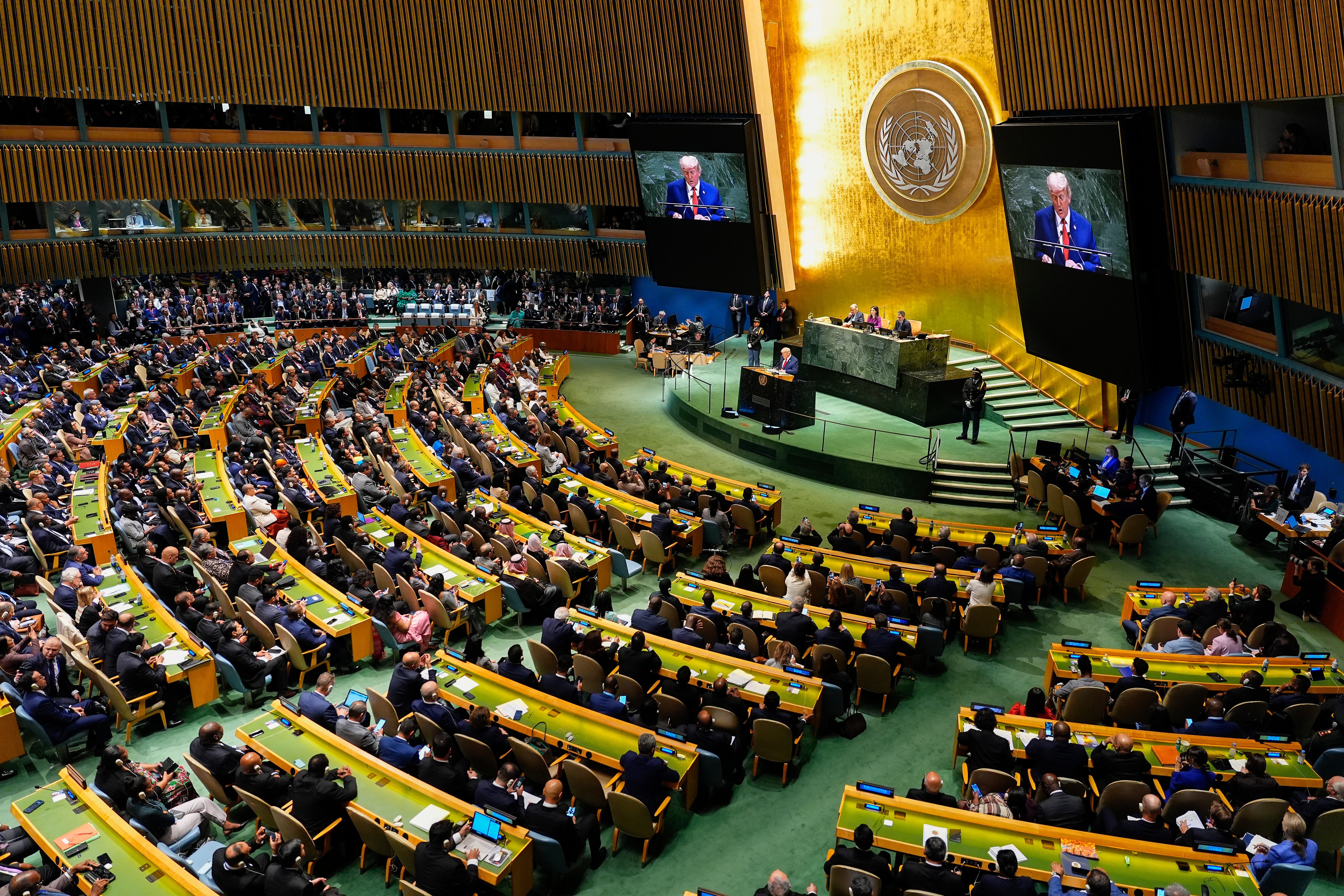 Trump addressed the United Nations Assembly General Tuesday, delivering remarks in which he decried climate change as ‘the greatest con job ever perpetrated on the world’