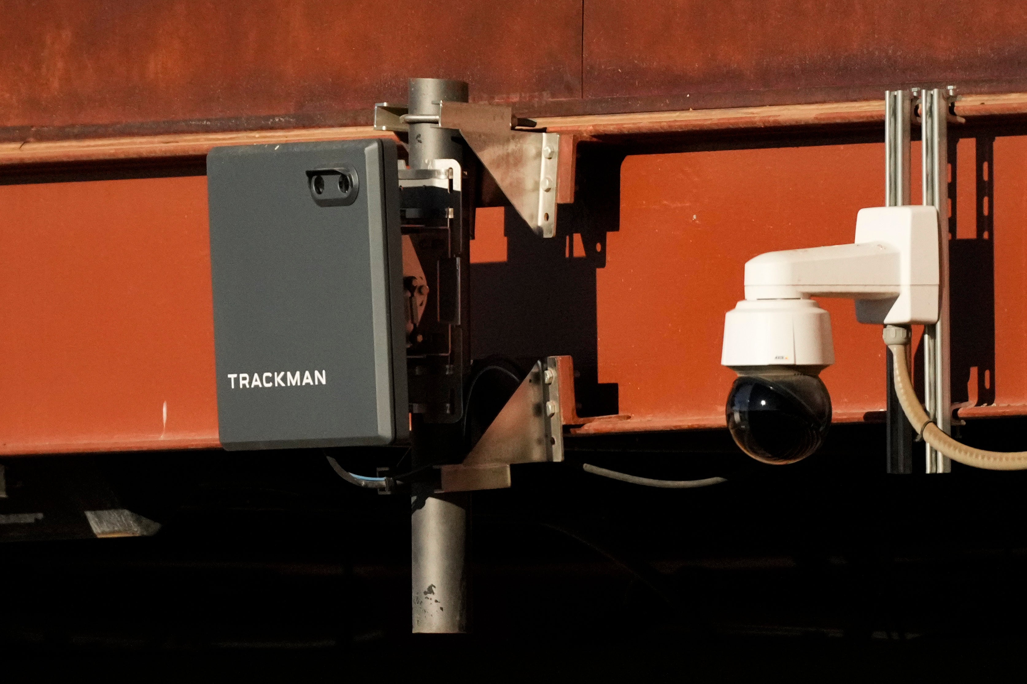 A Trackman device used for the Automated Ball-Strike System