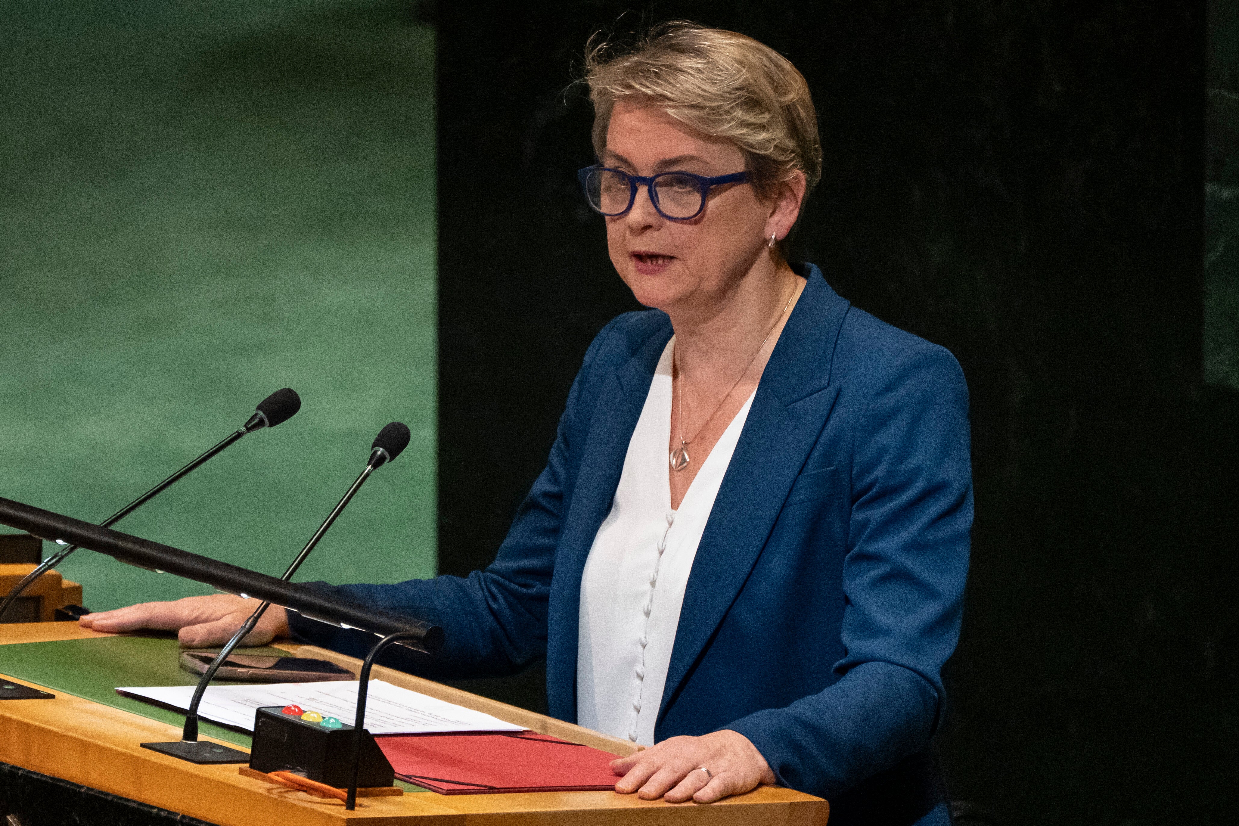 Cooper criticised Israel for letting food rot at the border while children die of starvation