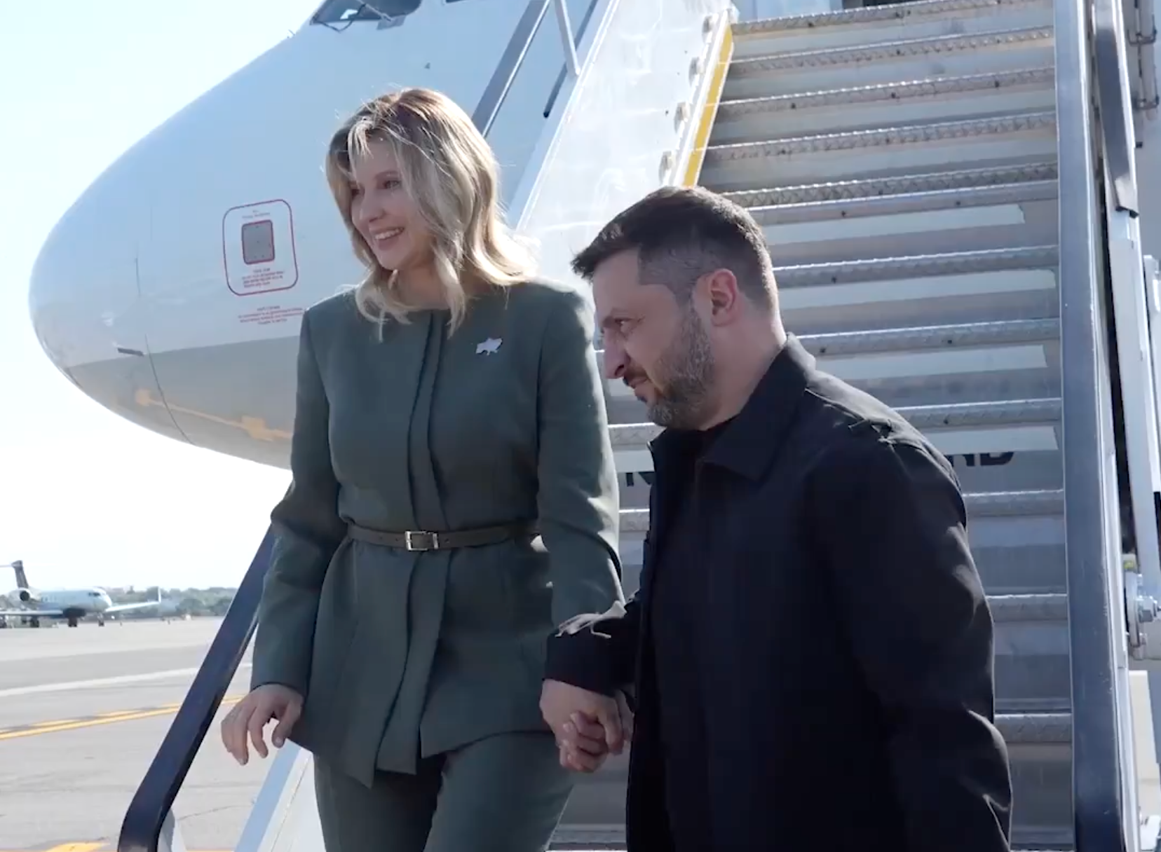 Zelensky and the First Lady of Ukraine have arrived in New York