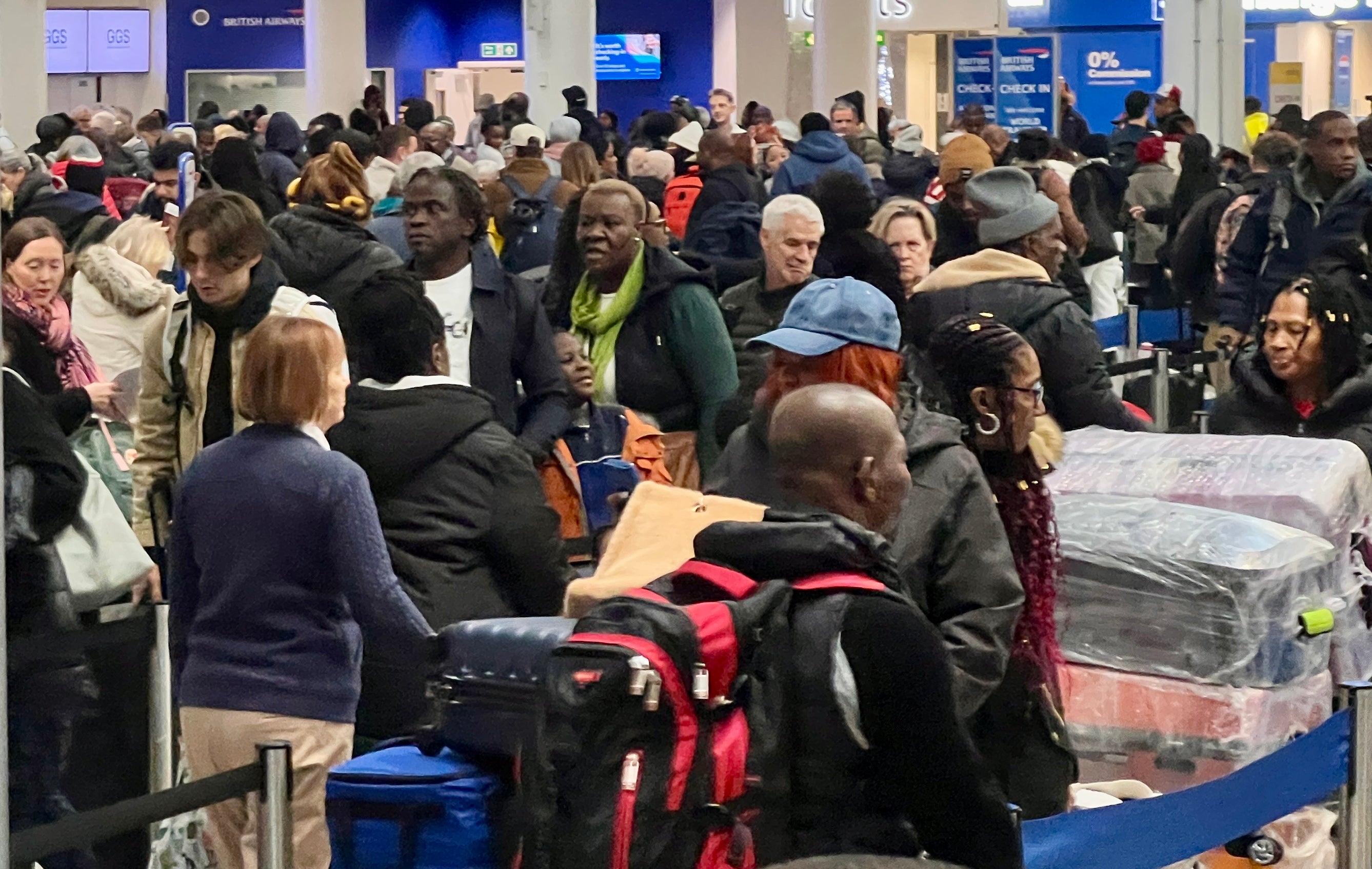 Waiting game: Crowds at South Terminal, Gatwick airport