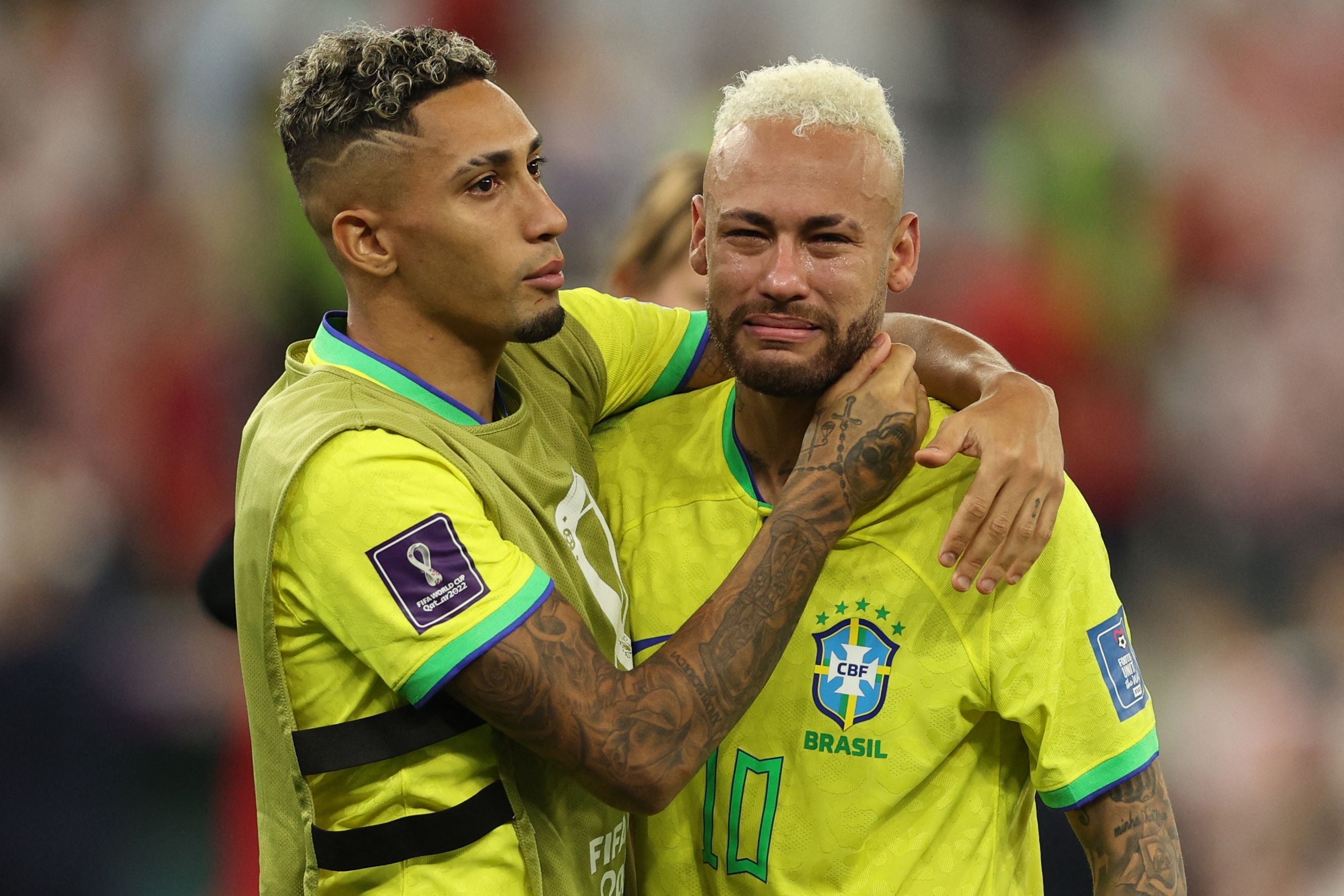 Raphinha and Neymar played together for Brazil at the 2022 World Cup