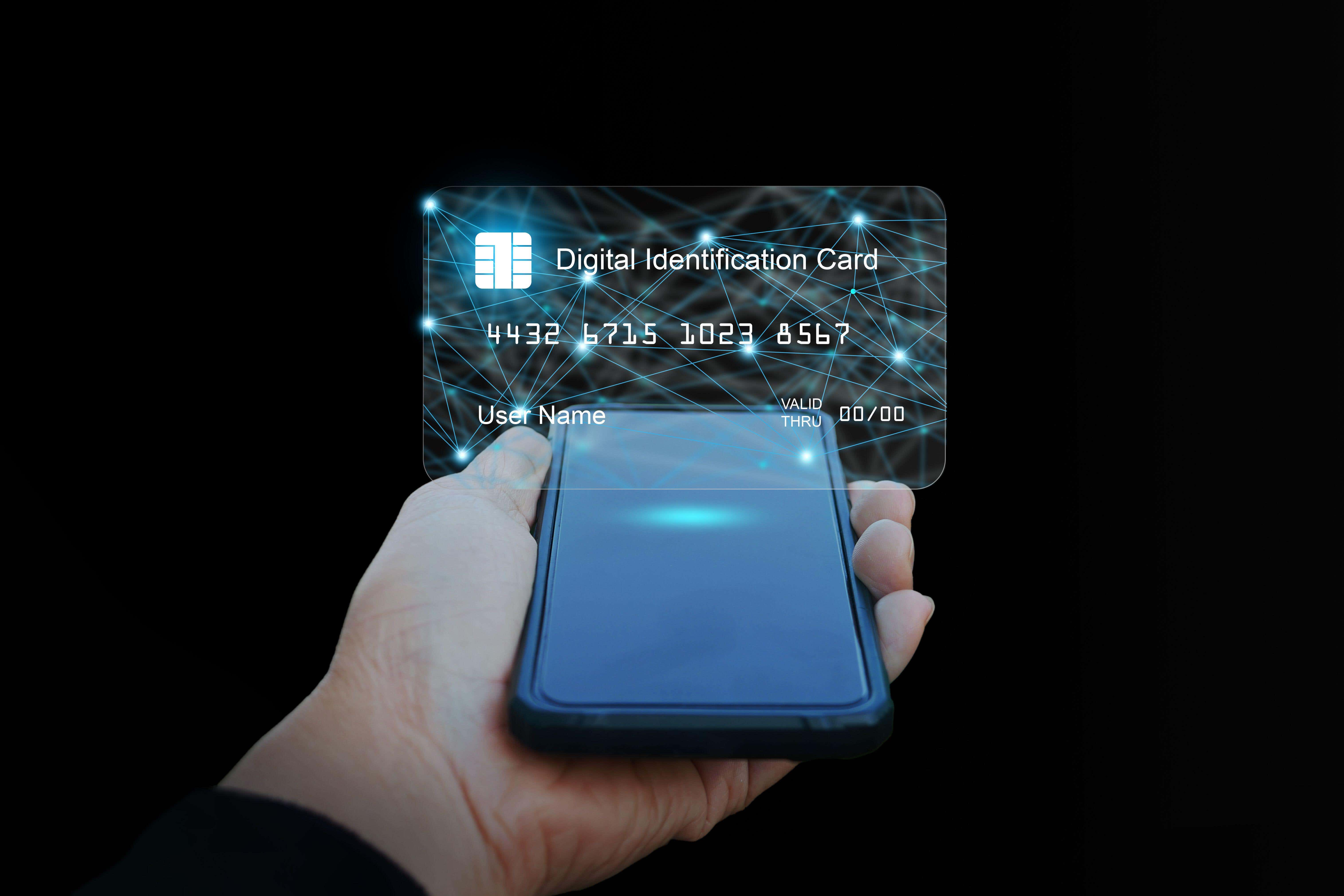 Digital ID card concept with card and phone