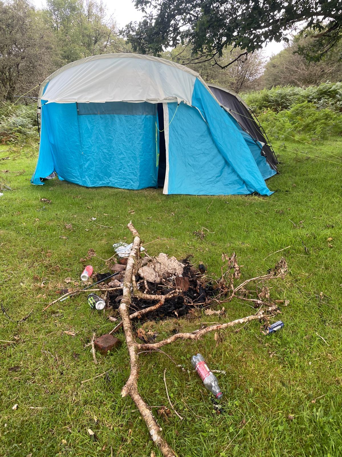 An abandoned tent on Dartmoor