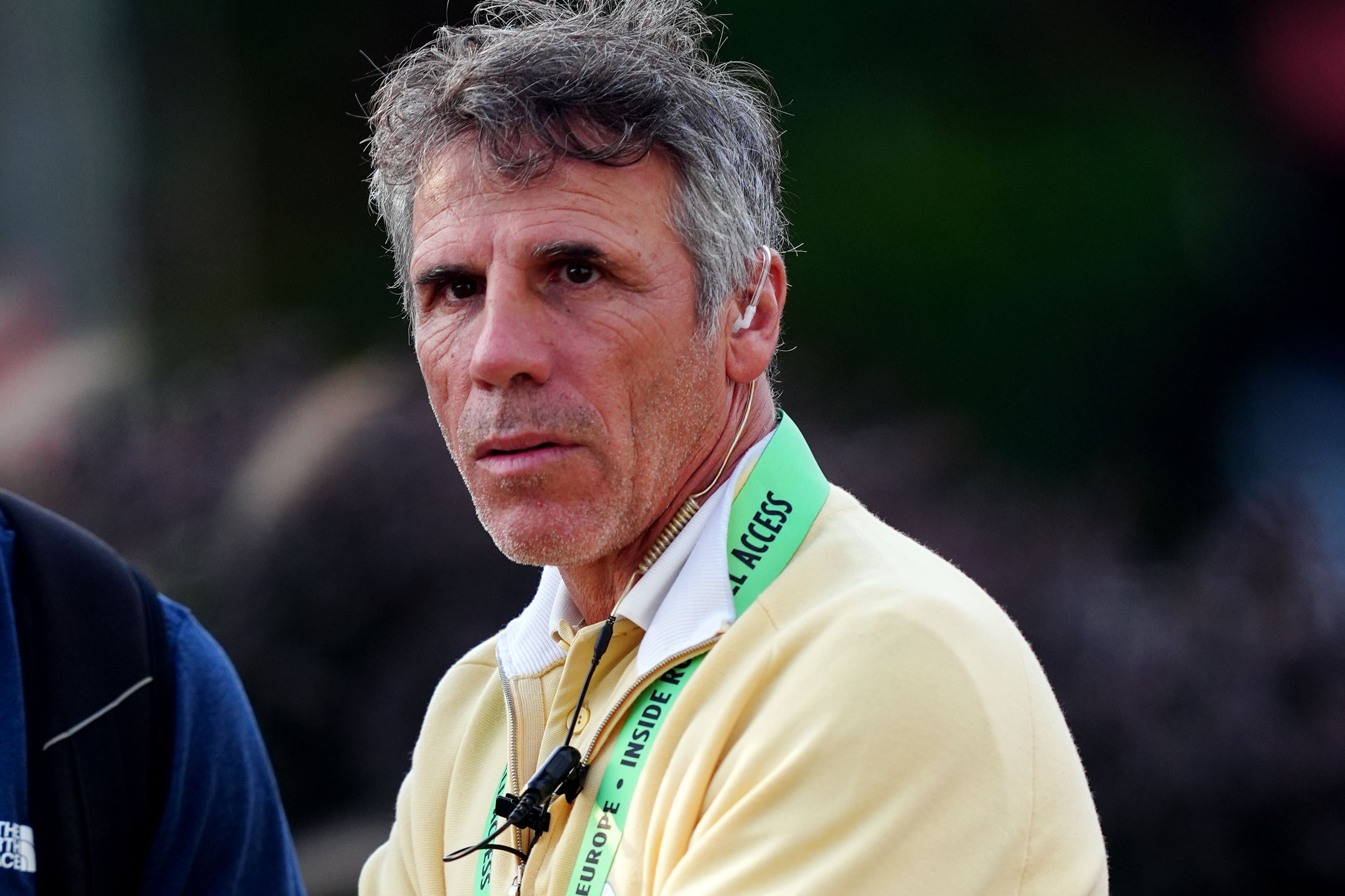 Gianfranco Zola is friends with Francesco Molinari and is his on-course buggy driver for the Ryder Cup (David Davies/PA)