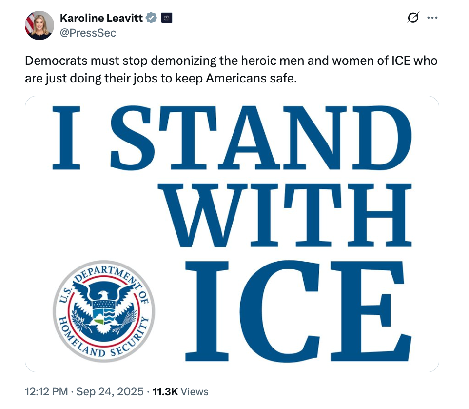Karoline Leavitt pointed the finger at the Democrats for ‘demonizing’ ICE law enforcement officials