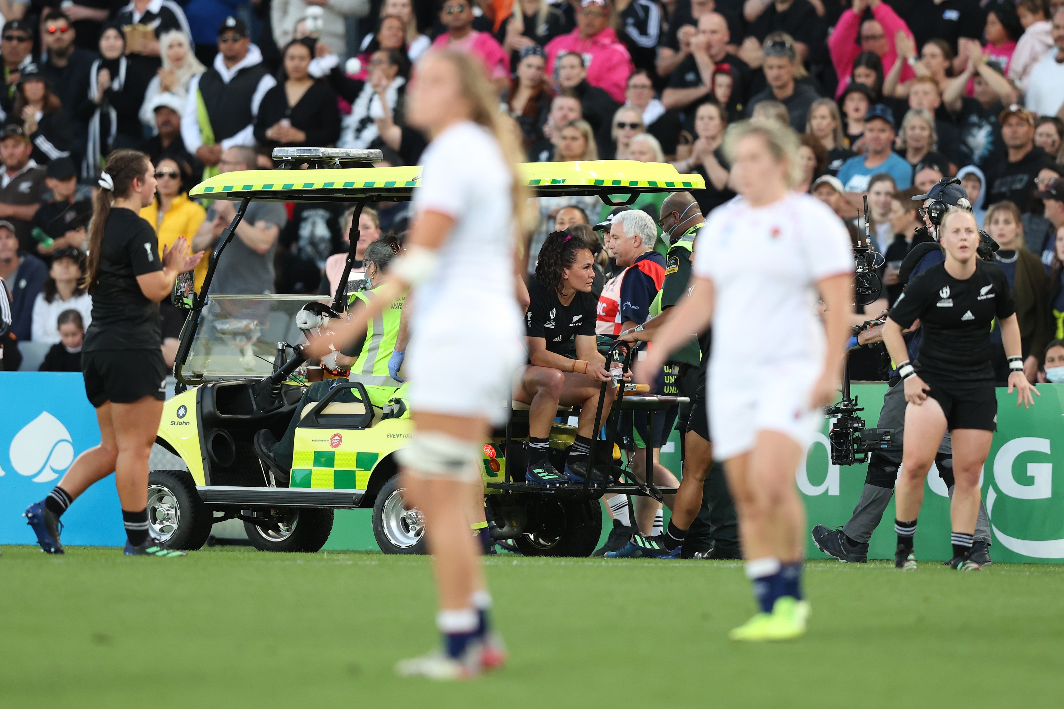 Portia Woodman-Wickliffe's final was ended by a high tackle from Lydia Thompson, who was sent off