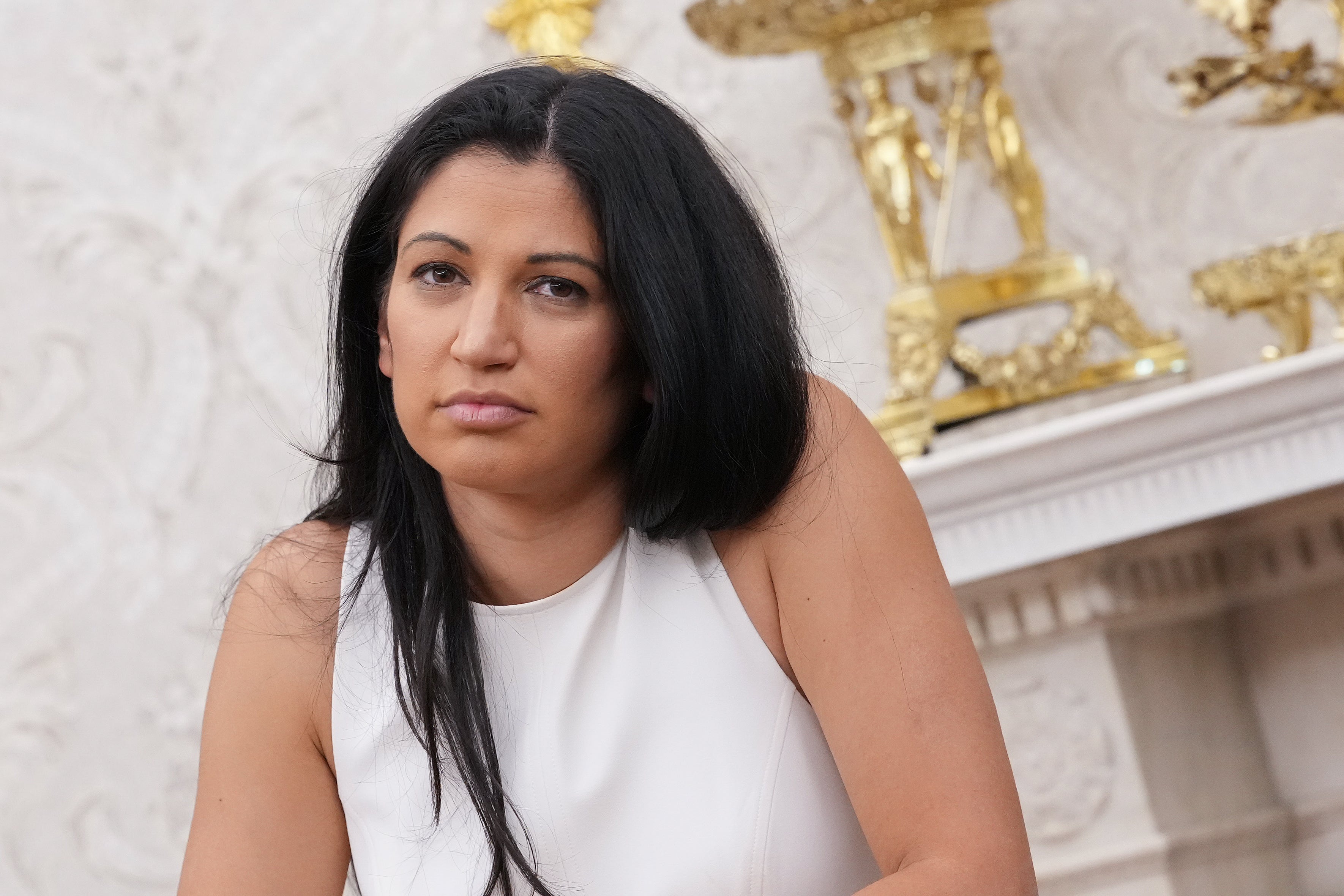 Katie Miller (pictured) called her husband, White House Deputy Chief of Staff Stephen Miller, a 'sexual matador' on Fox News