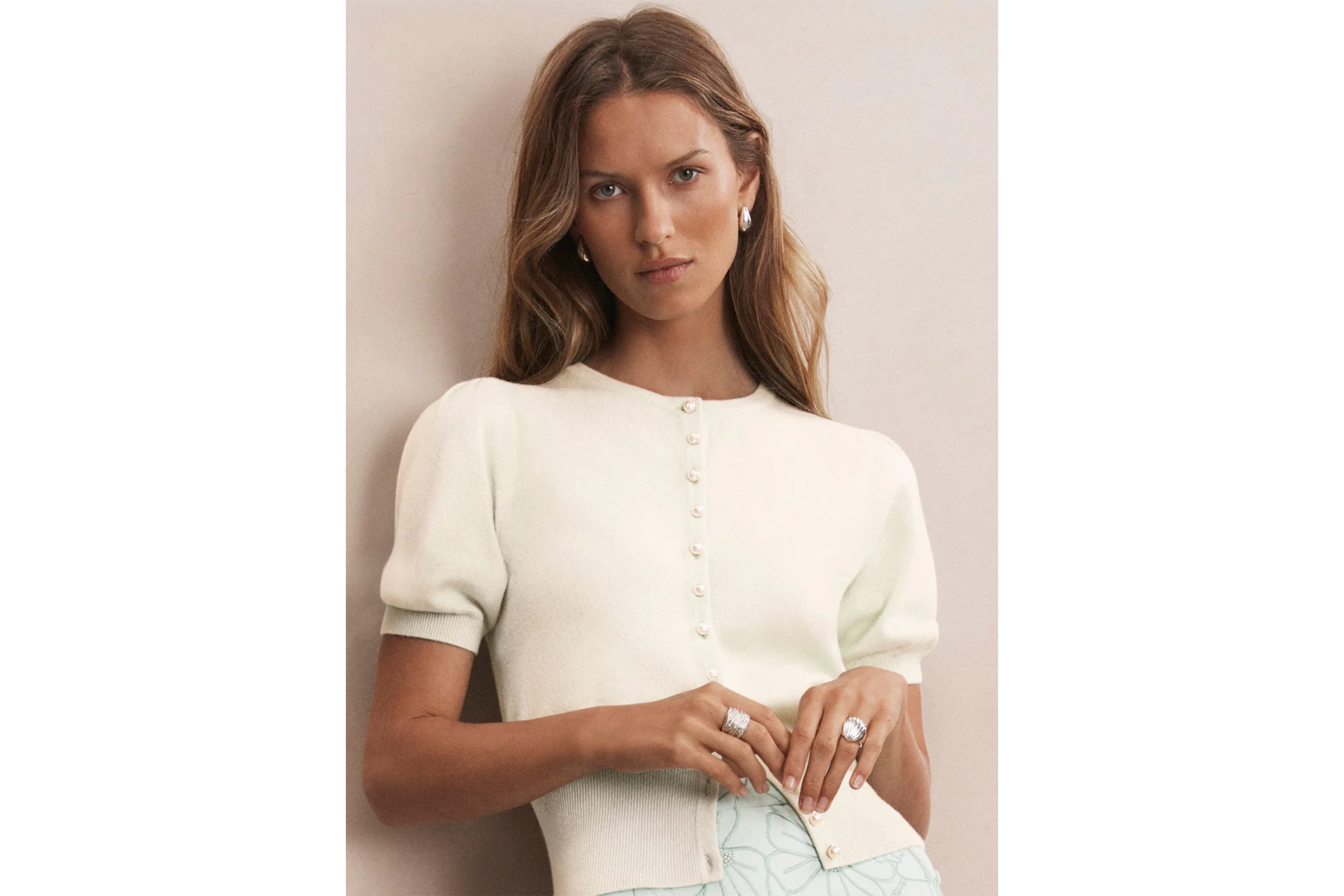 indybest review Mint Velvet ivory cashmere cardigan