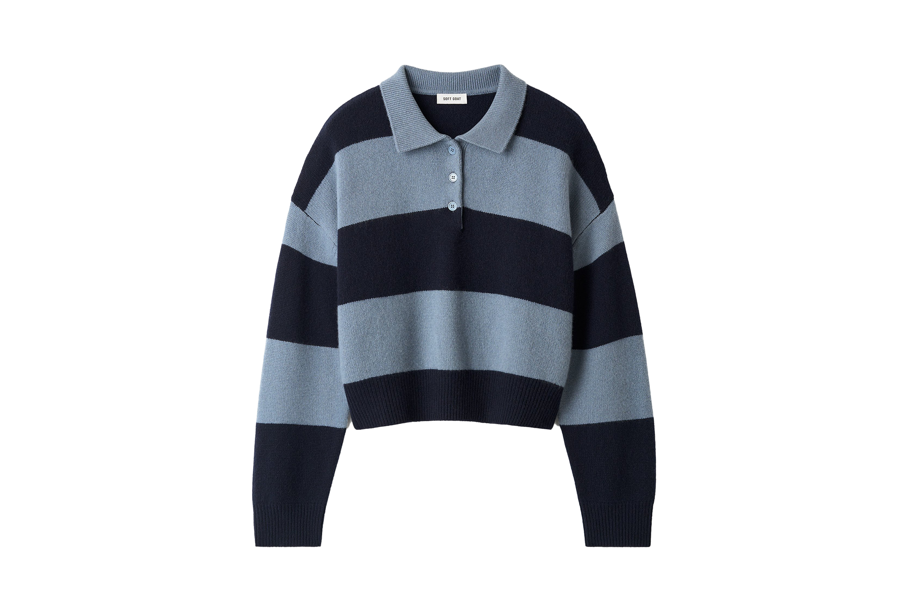 indybest review Soft Goat striped polo shirt feather white