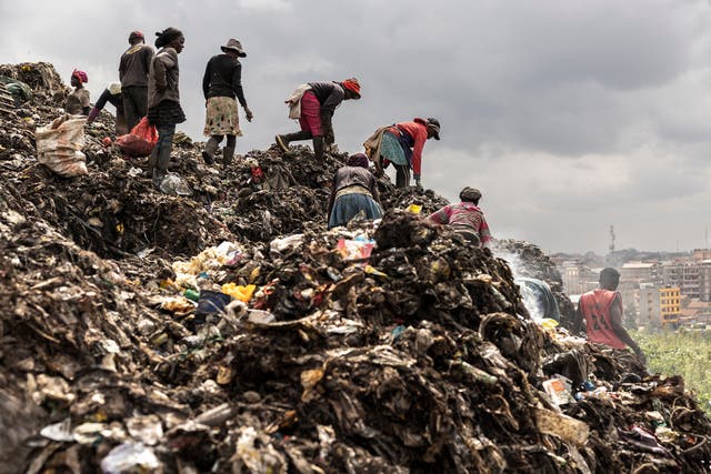 <p>An estimated 46,000 waste pickers come to sites like Dandora in Nairobi every day, where they typically spend 12 hours per day looking for things to sell</p>