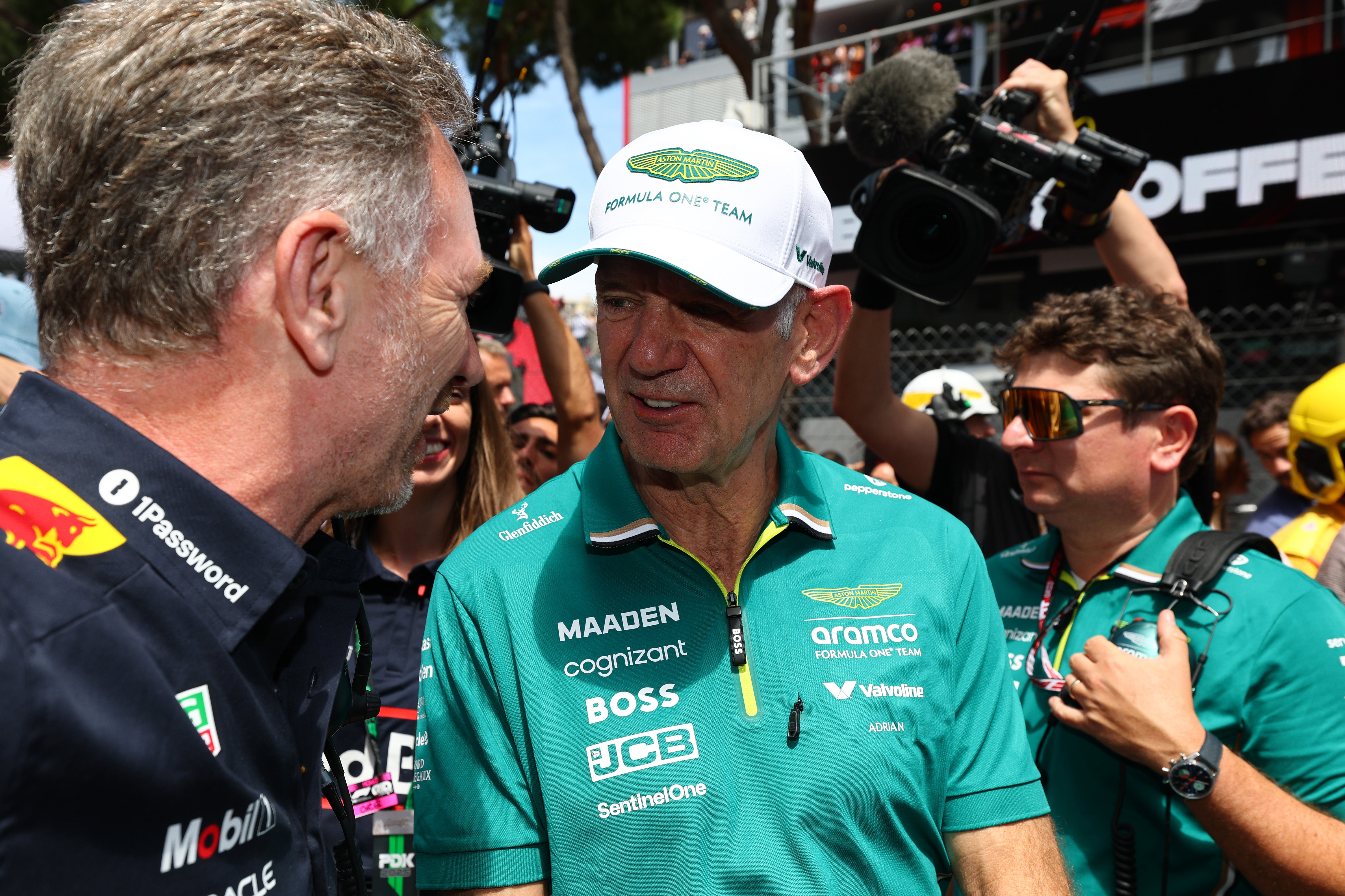 Christian Horner could reunite with Adrian Newey (right) at Aston Martin