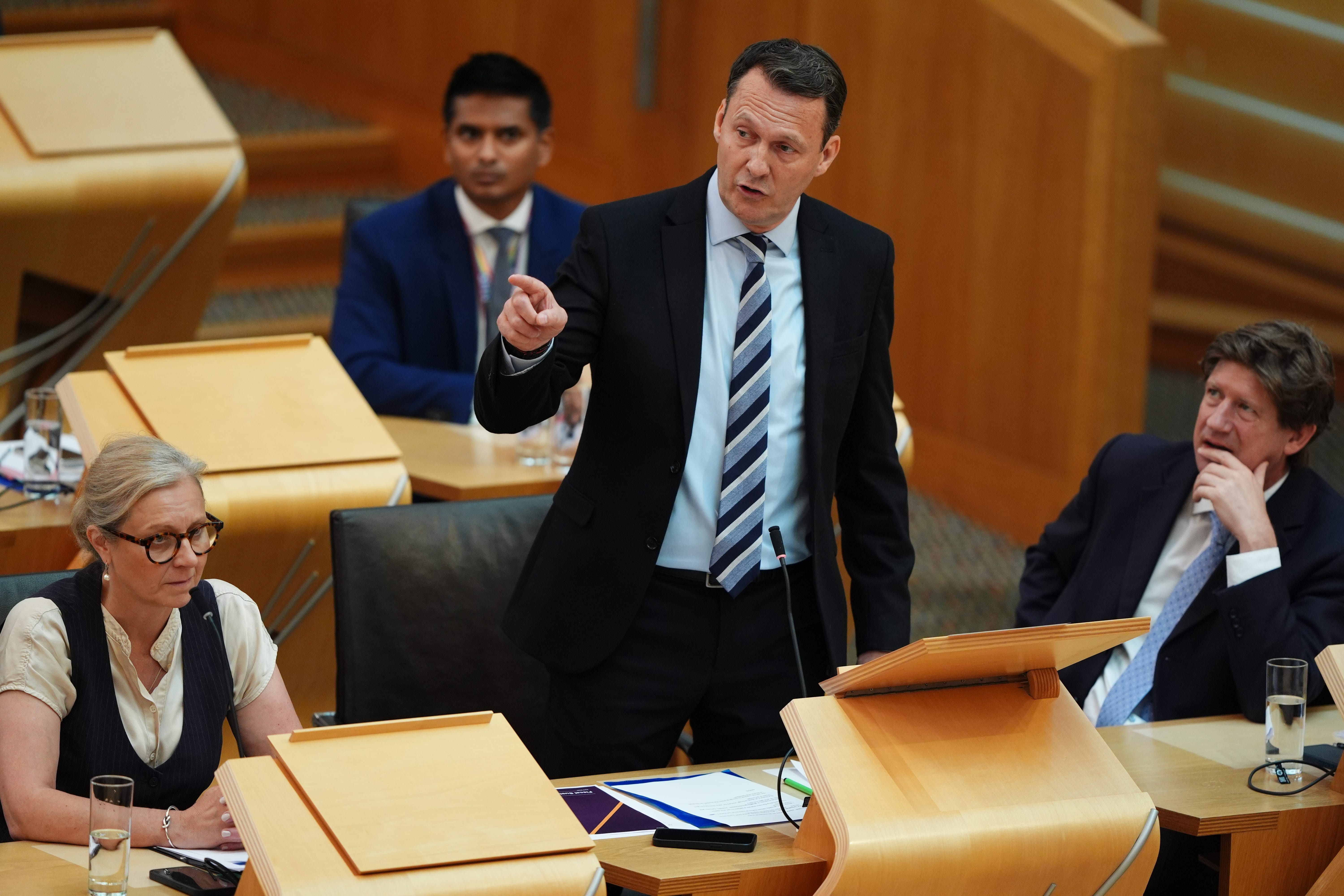 Scottish Conservative leader Russell Findlay pressed John Swinney on the issue during FMQs (PA)