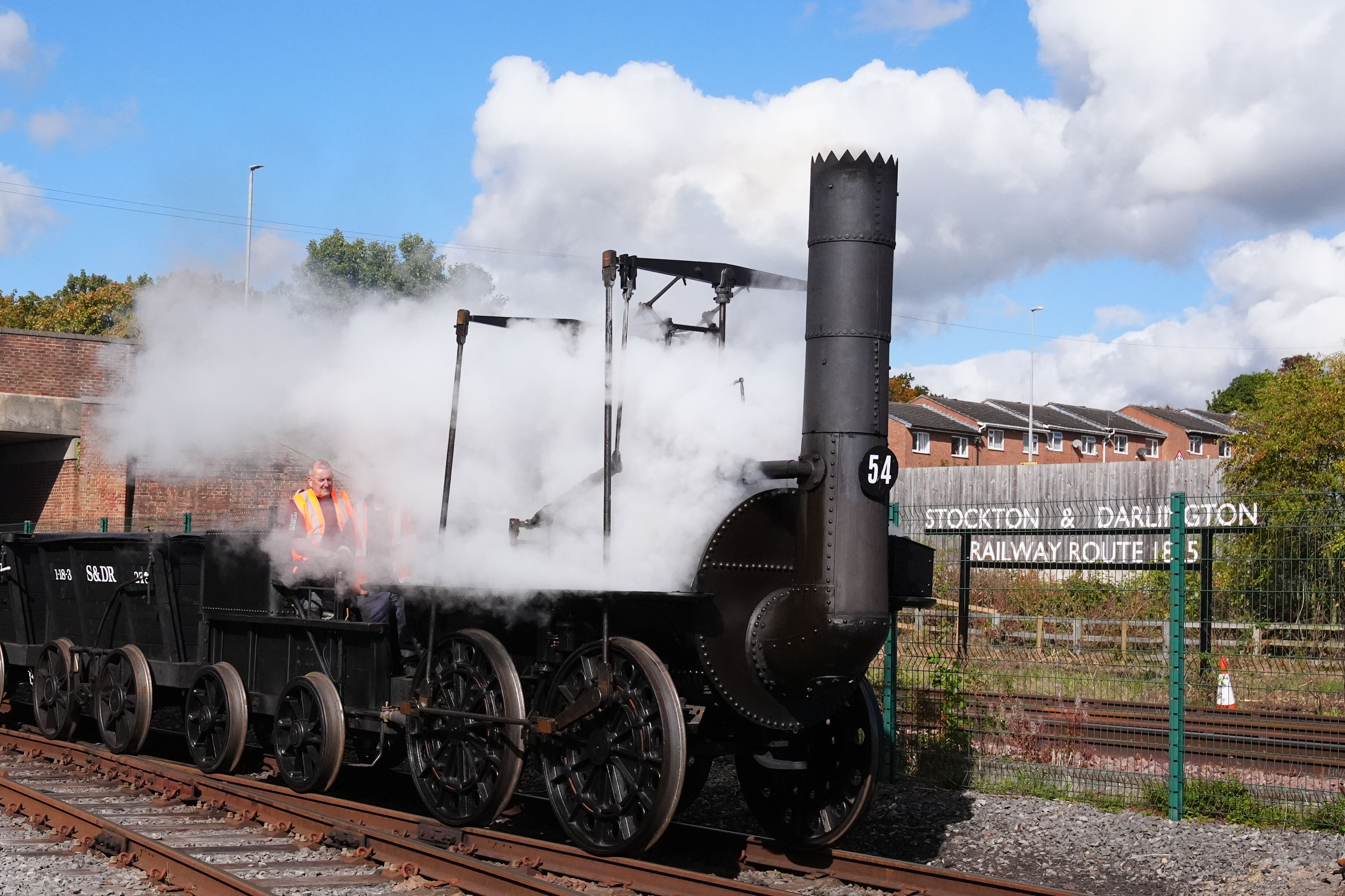 Railway enthusiasts are being urged to stay off the tracks when a train re-enacts the birth of the modern railway 200 years ago