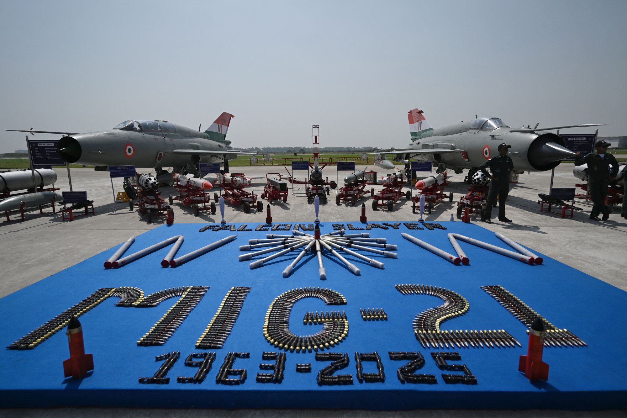MiG-21 Bison fighter jets at Chandigarh Air Force Station