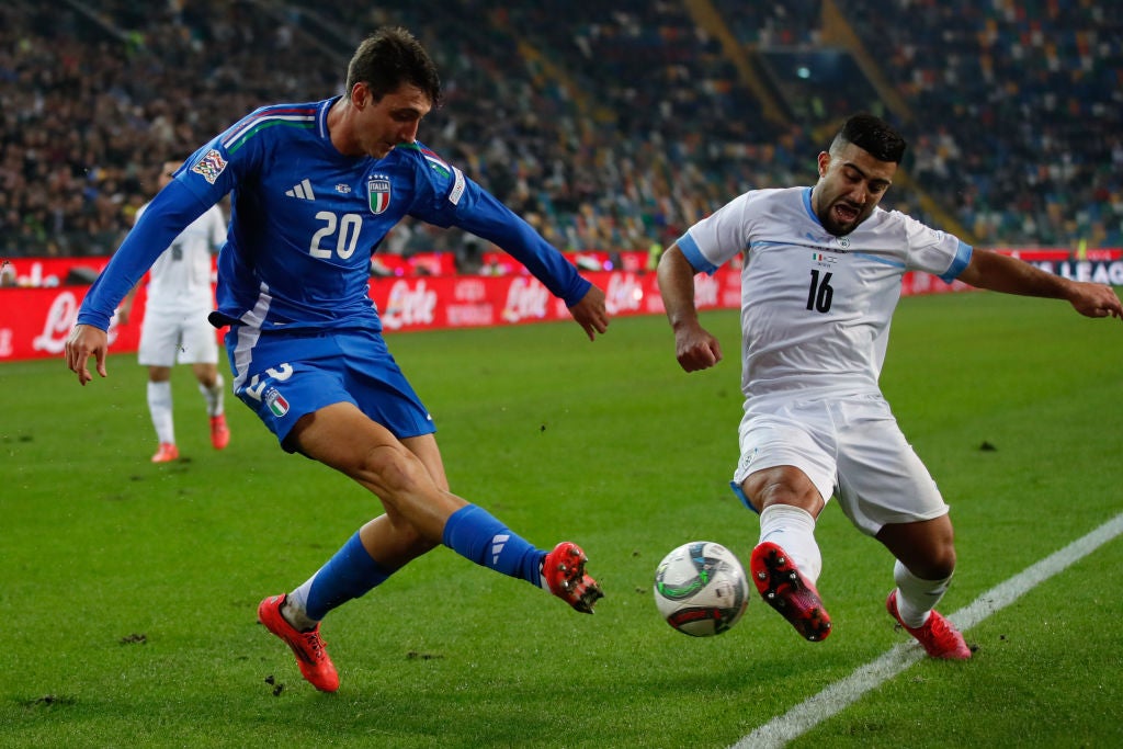 Italy playing against Israel in Udine last October in a Uefa Nations League match