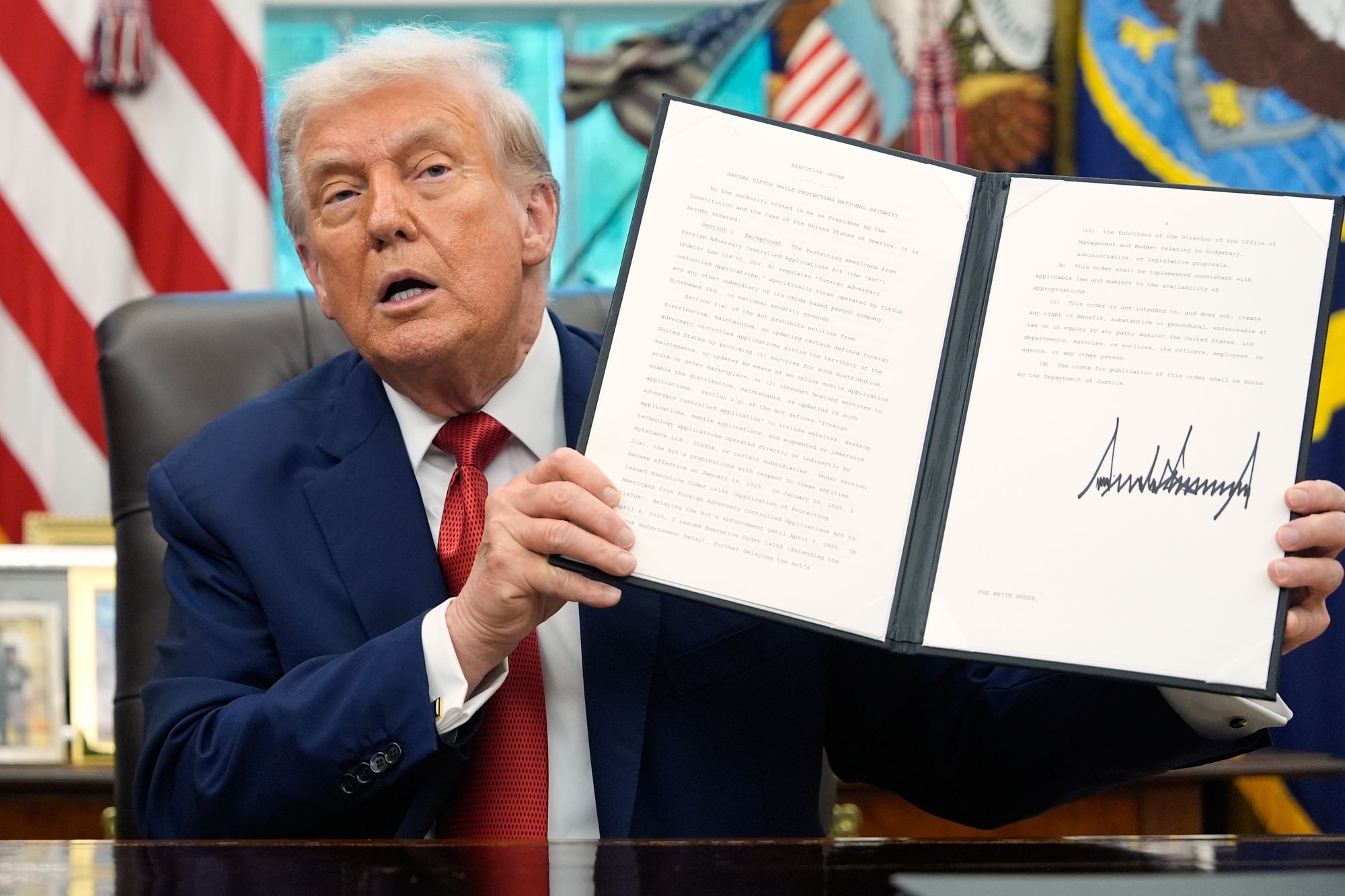 The signed executive order, as touted by Trump in the Oval Office on September 25, 2025