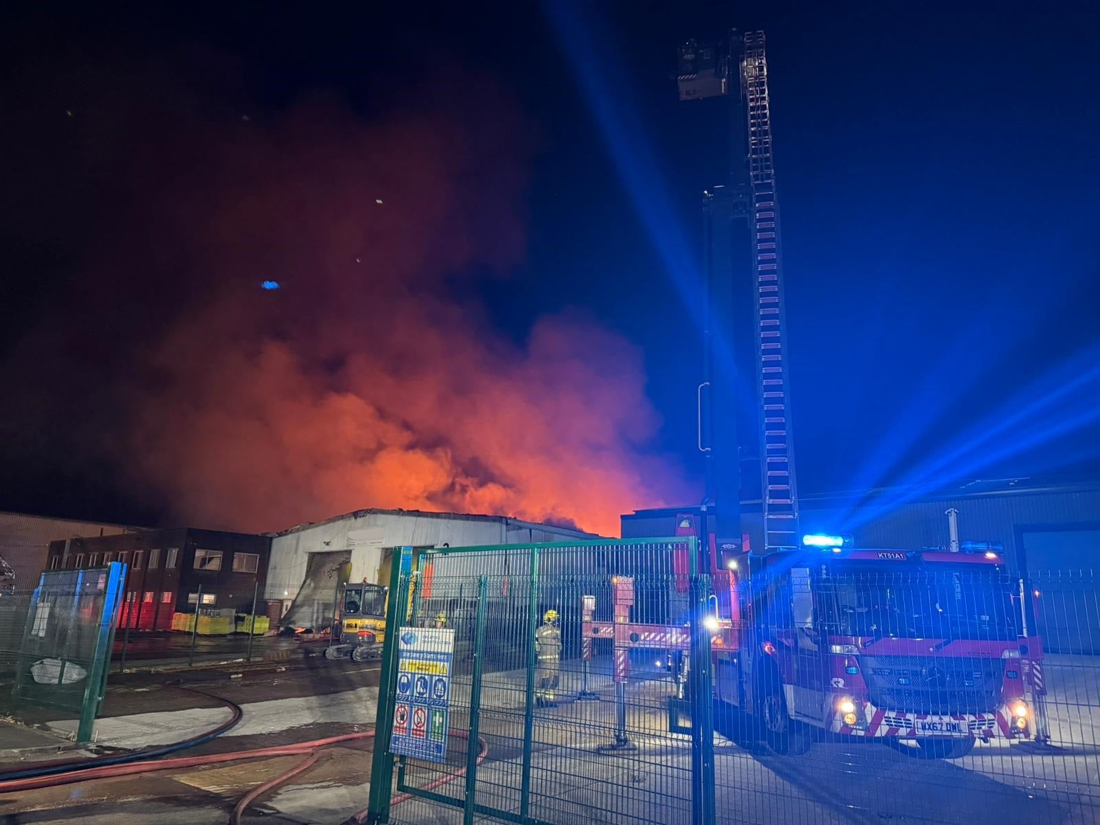 Firefighters worked overnight to extinguish a fire at a warehouse in Wiltshire