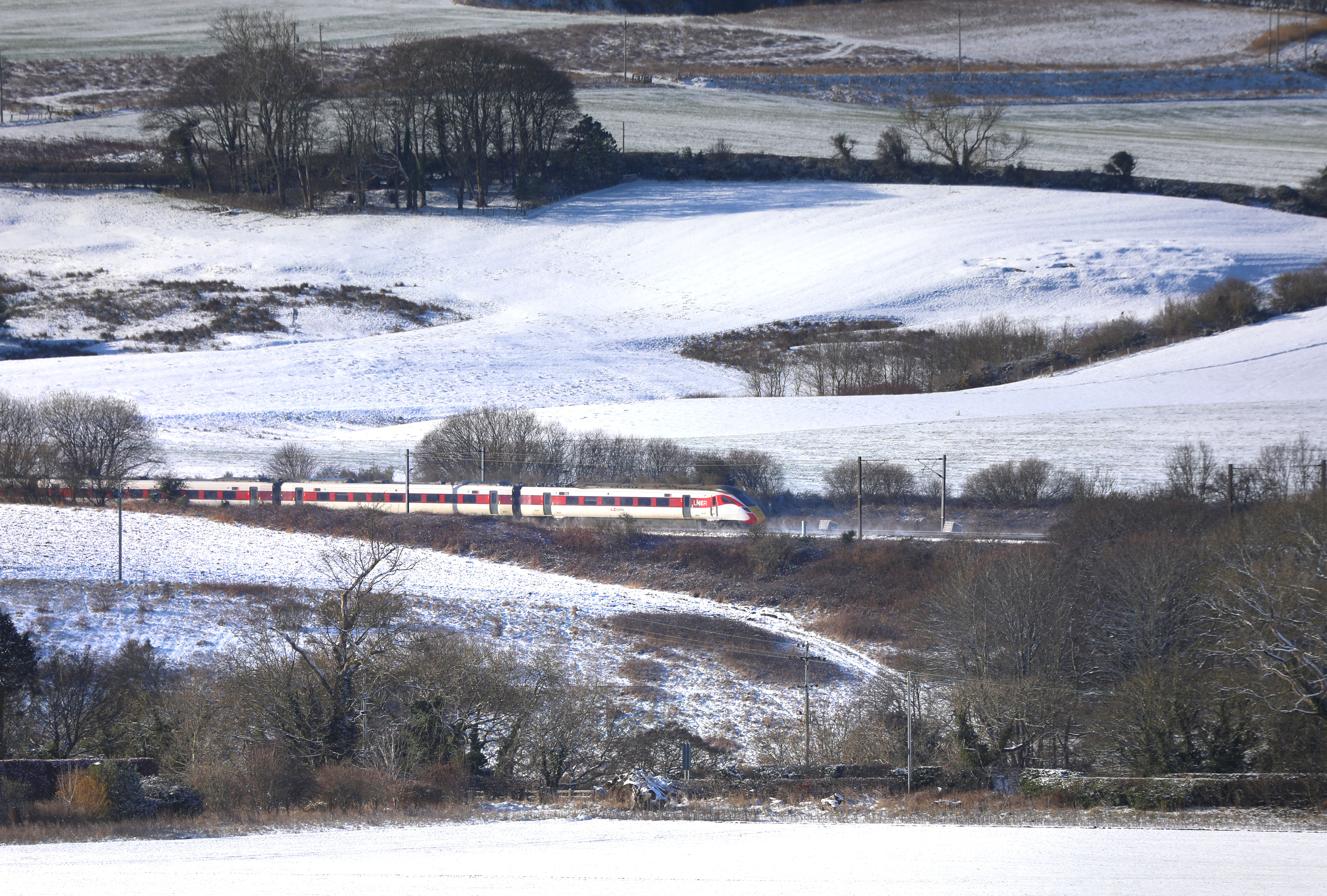 Dashing through the snow: LNER express on the East Coast Main Line