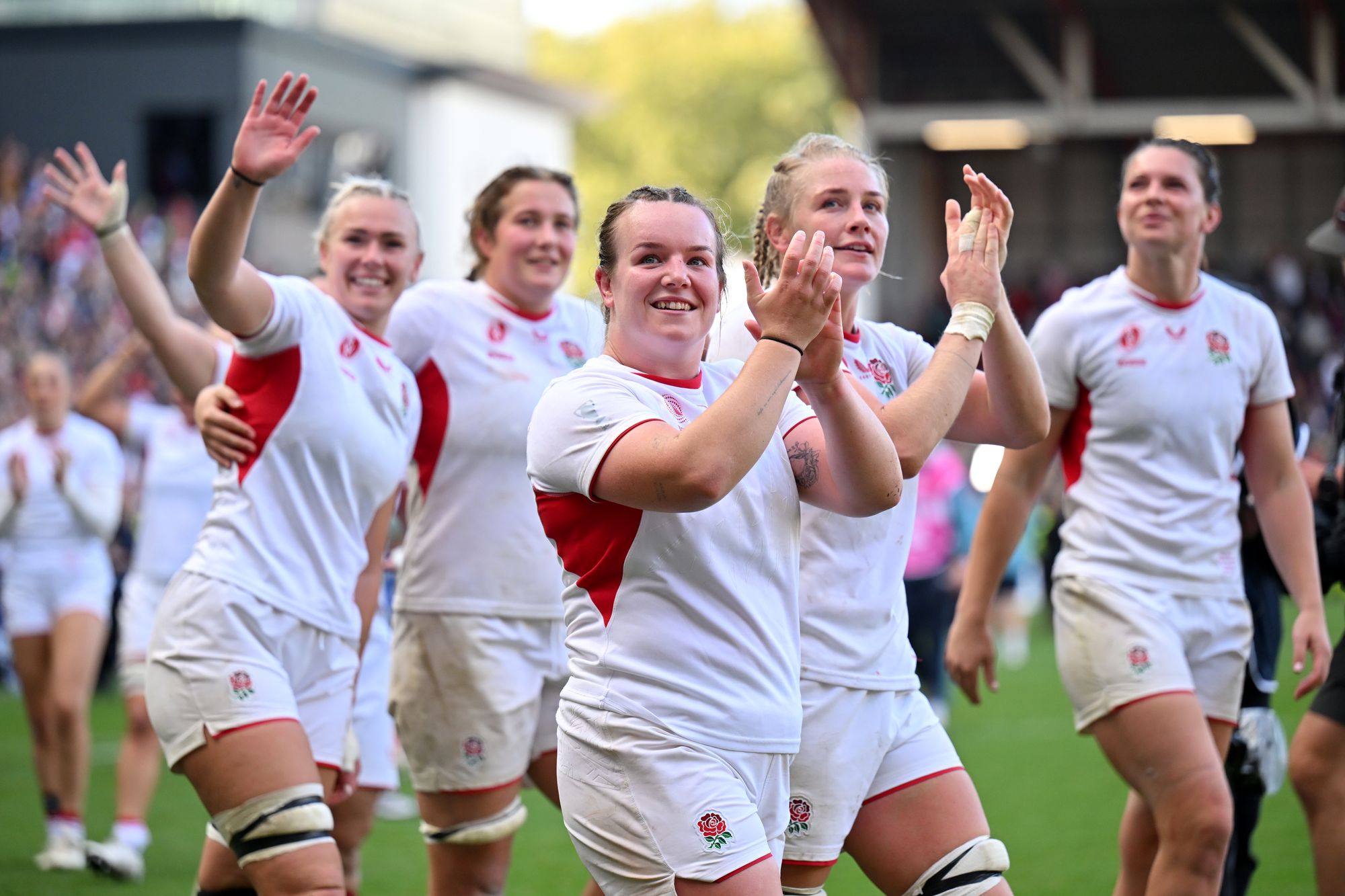 <p>Lark Atkin-Davies was part of the England side that won the Rugby World Cup</p>