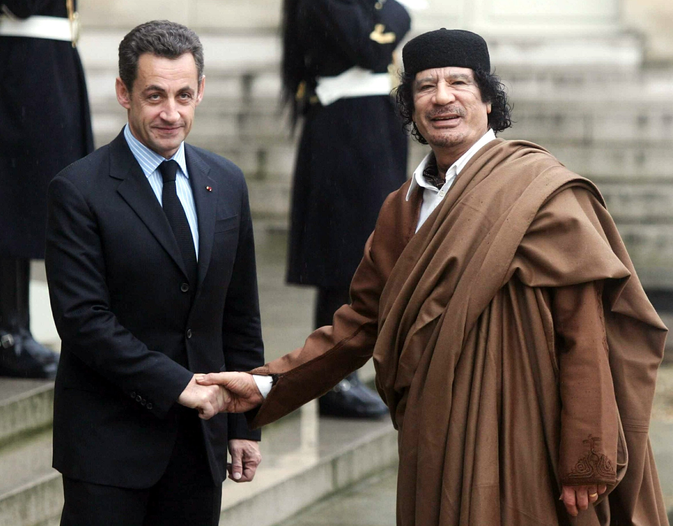 Sarkozy and Gaddafi pictured in Paris in 2007