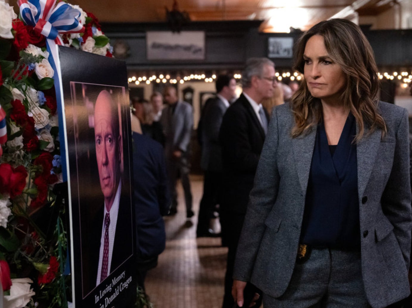 Olivia Benson at Captain Donald Cragen’s funeral in ‘Law & Order: Special Victims Unit’