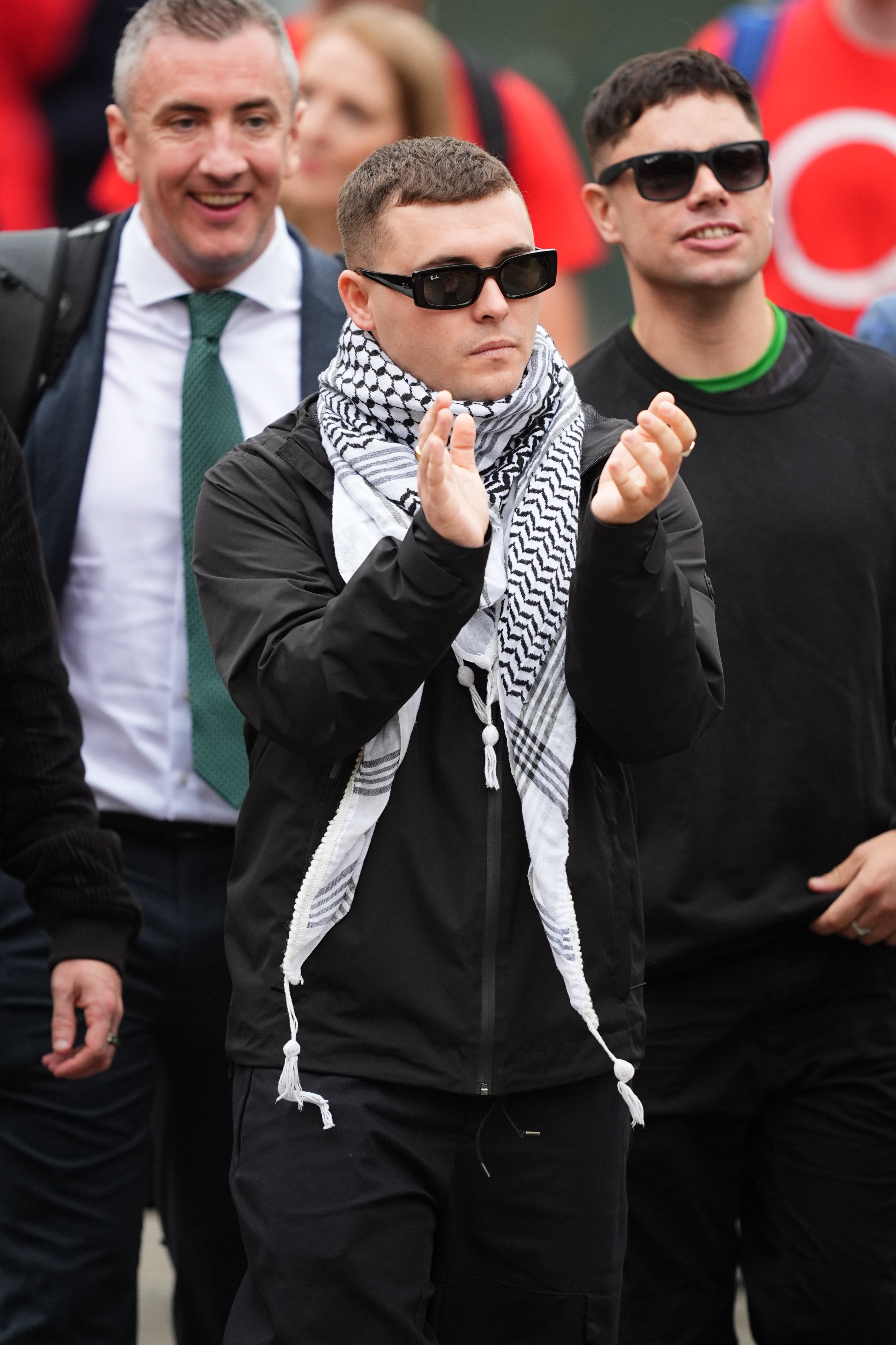 Liam Óg Ó hAnnaidh leaves Woolwich Crown Court on Friday