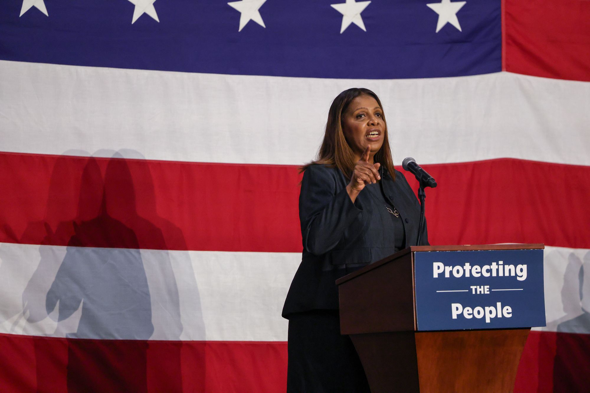 NY Attorney General Letitia James hosts a town hall at SUNY Westchester Community College