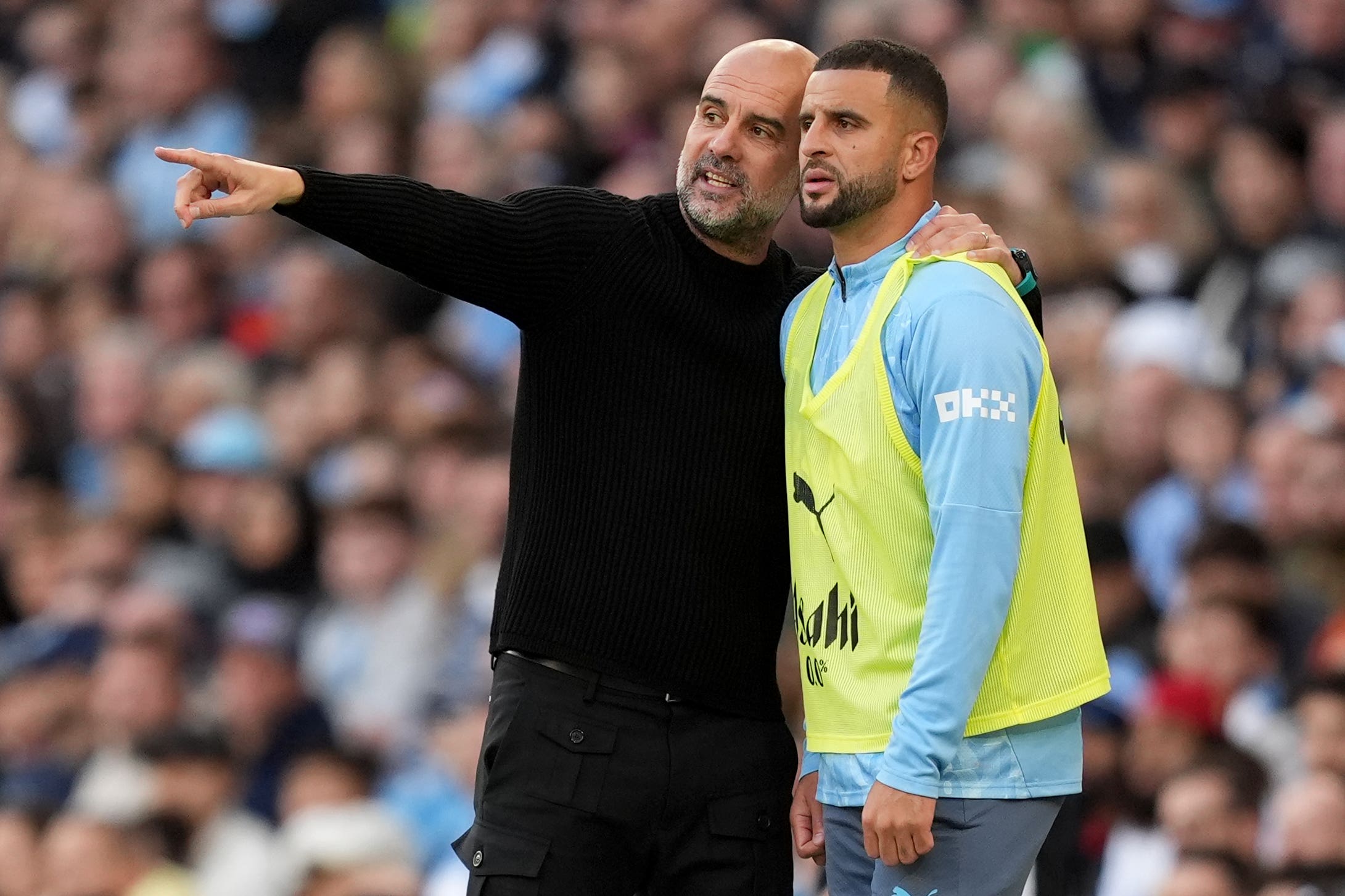 Pep Guardiola will be reunited with Kyle Walker this weekend (Martin Rickett/PA)