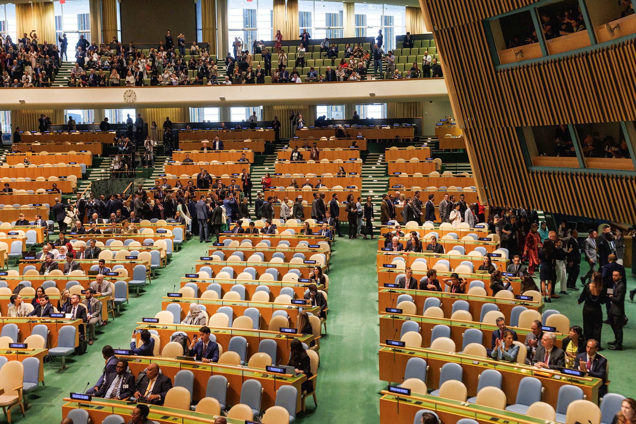 Netanyahu told a mostly empty chamber ‘we will not allow you to shove a terror state down our throats’