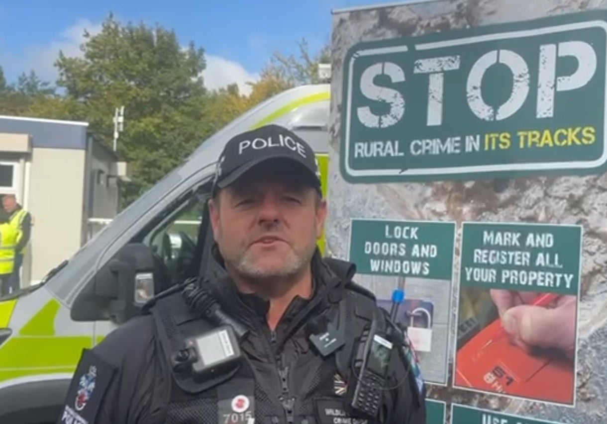 PC Clarke Orchard says the war in Ukraine is a factor in the number of farm thefts in Devon and Cornwall