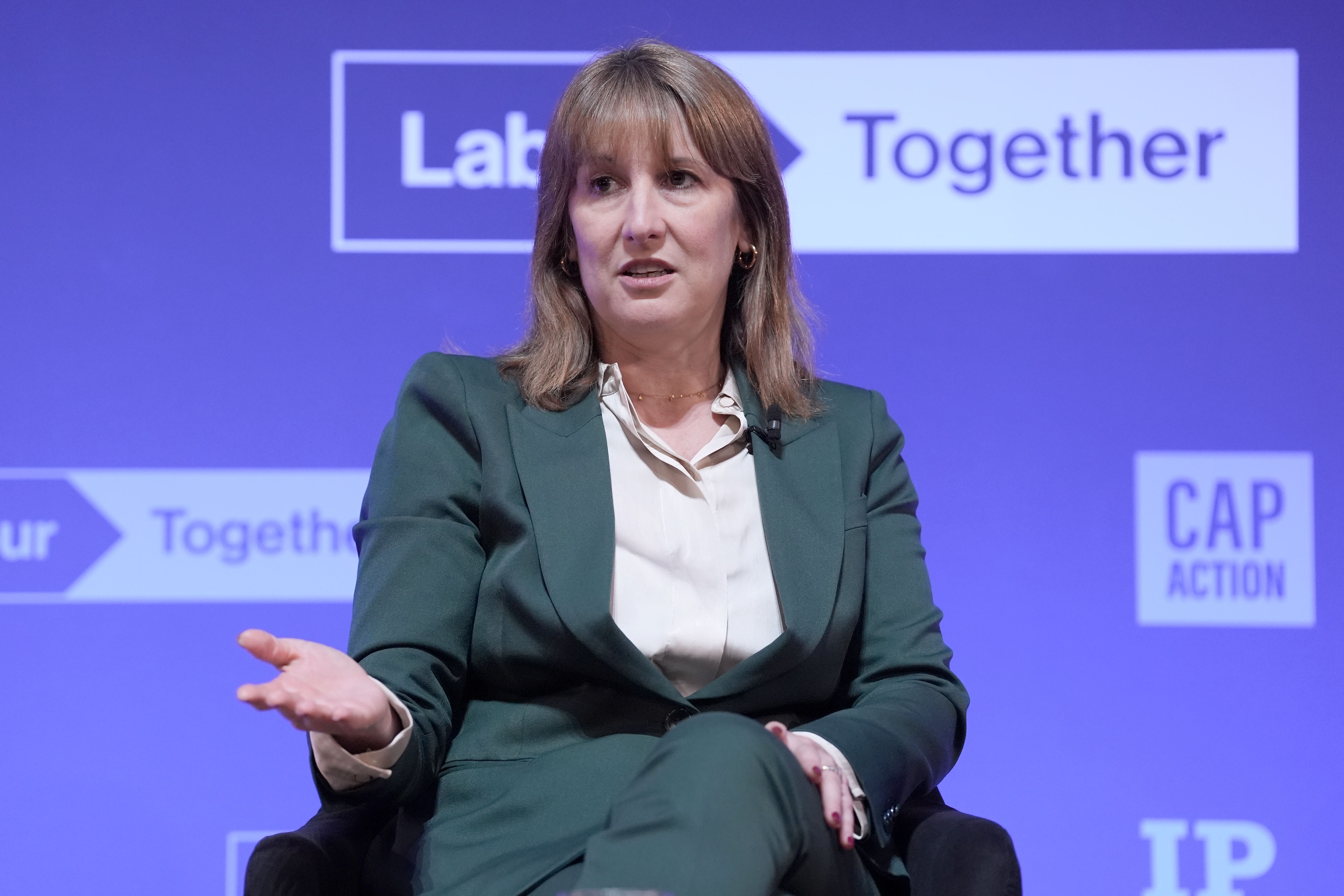 Rachel Reeves said she would not be ‘dragged off course by every siren call’ as she defended her handling of the economy at a conference in London (Stefan Rousseau/PA)