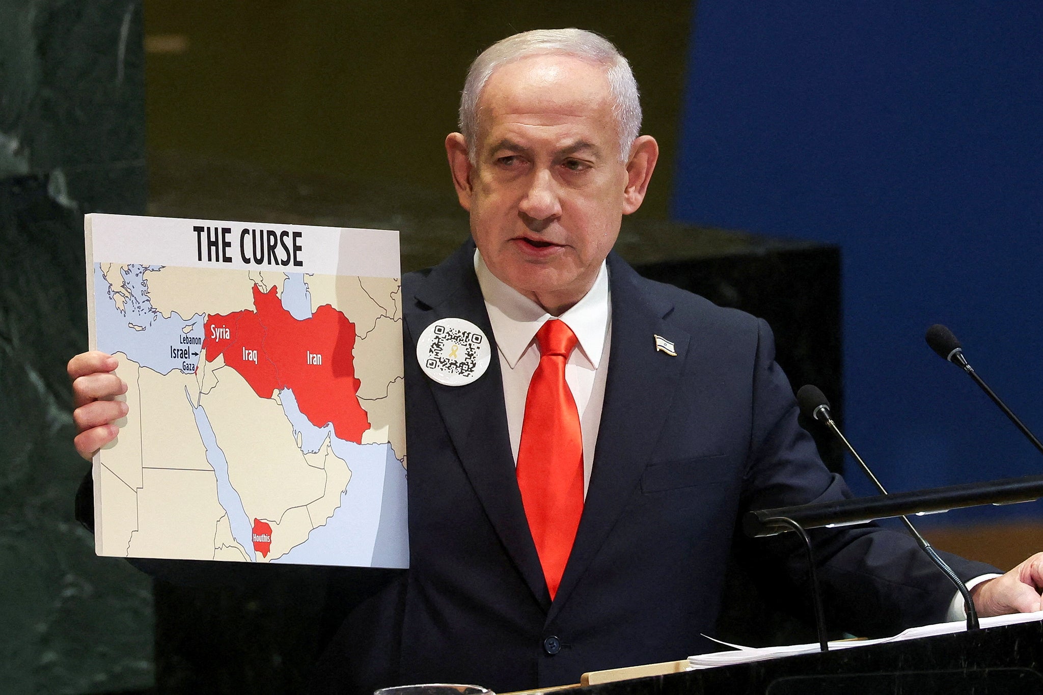 Benjamin Netanyahu addresses the 80th United Nations General Assembly