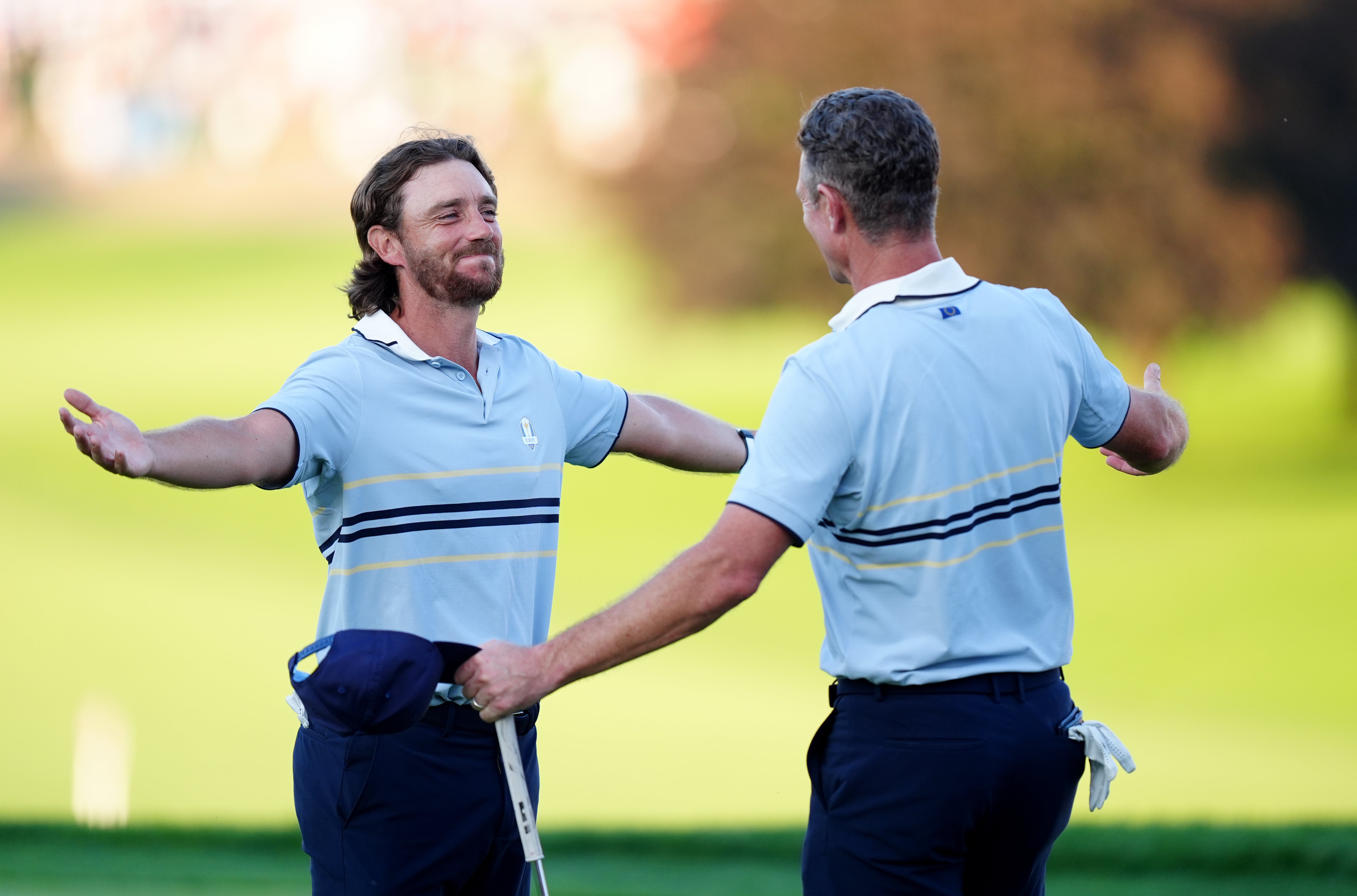 Tommy Fleetwood and Justin Rose held on for a tense victory over Ben Griffin and Bryson DeChambeau