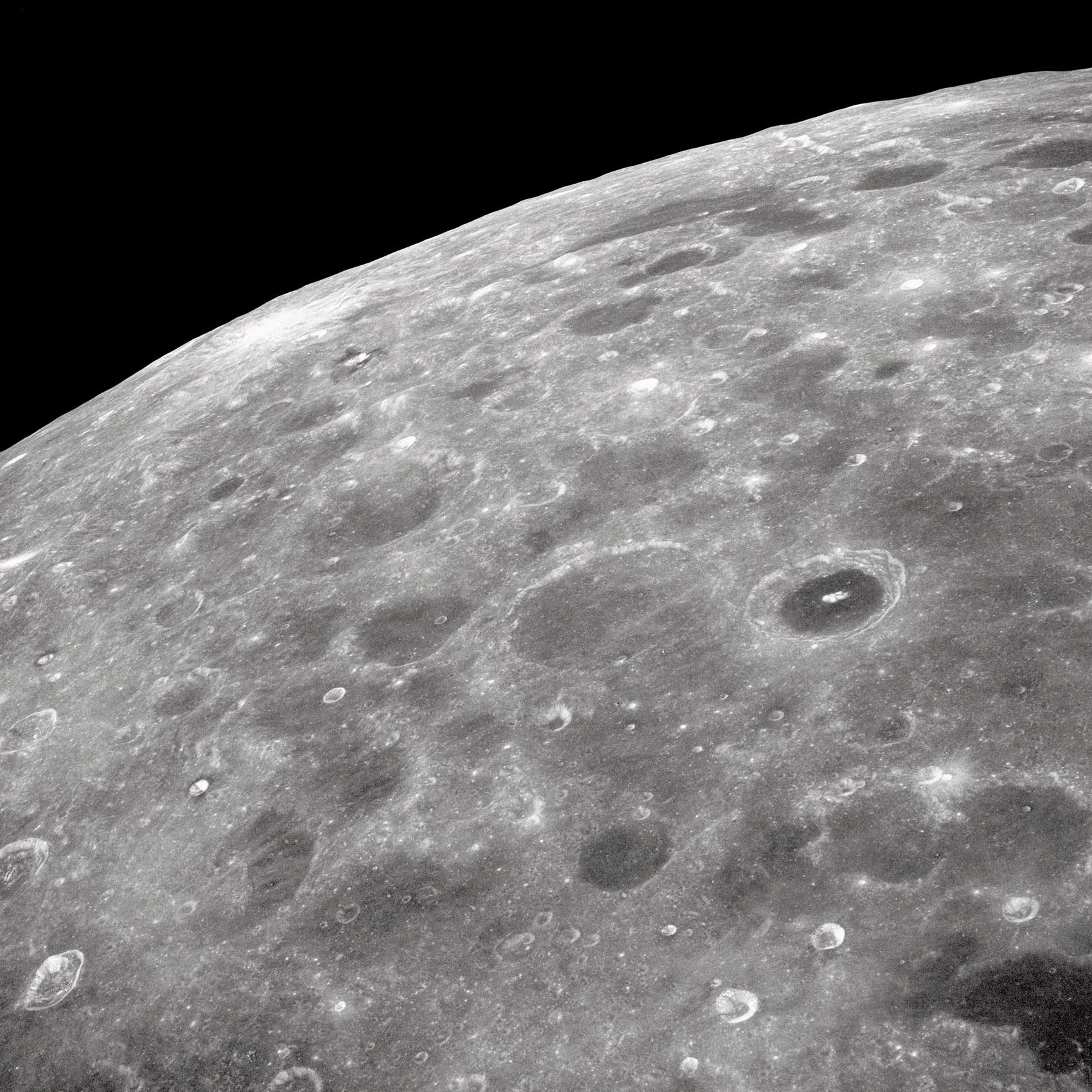 This 1968 NASA file image shows a view of the far side of lunar surface as taken from the Apollo 8 spacecraft