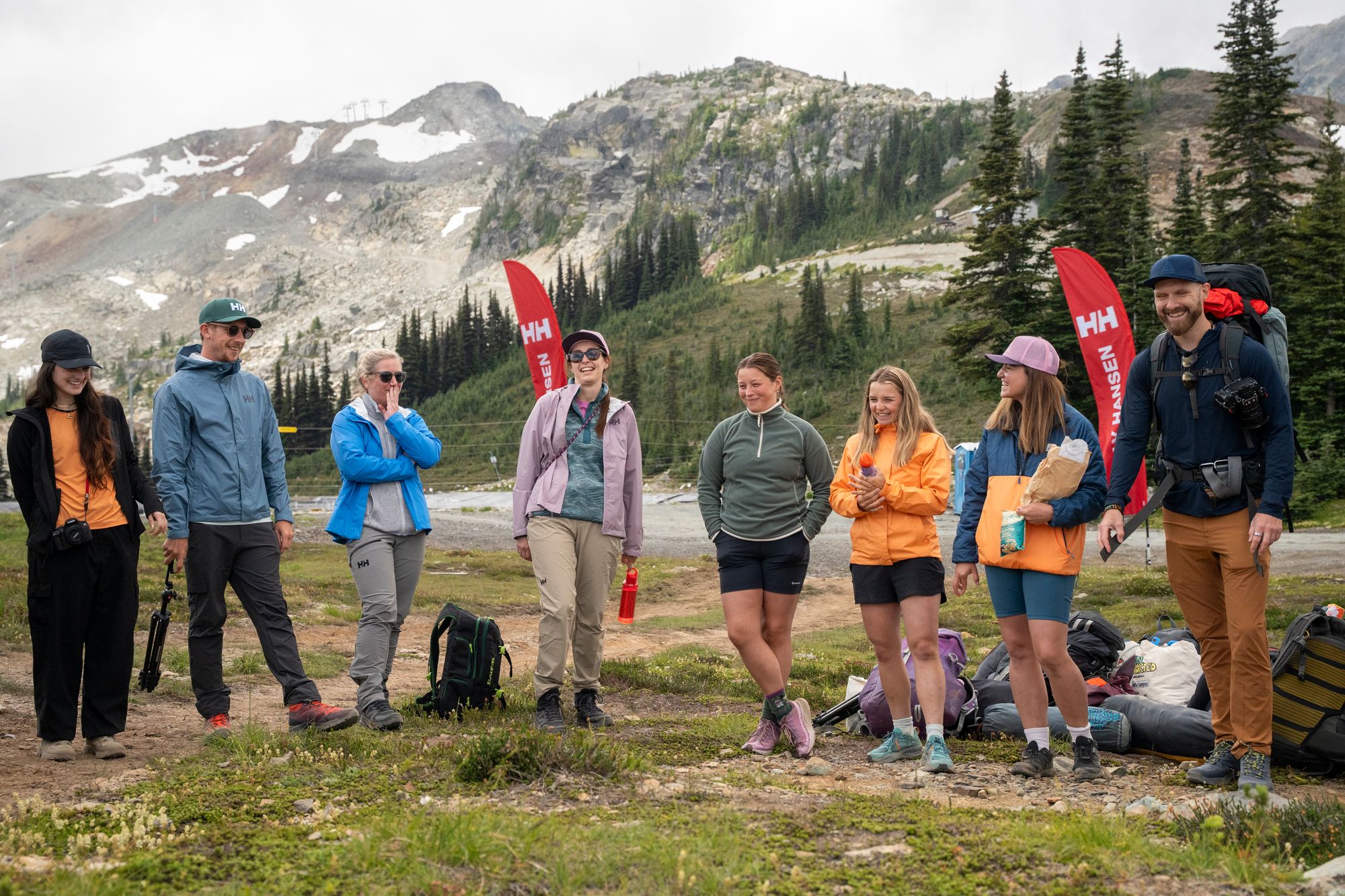 Preparing to set up camp at Whistler's summit