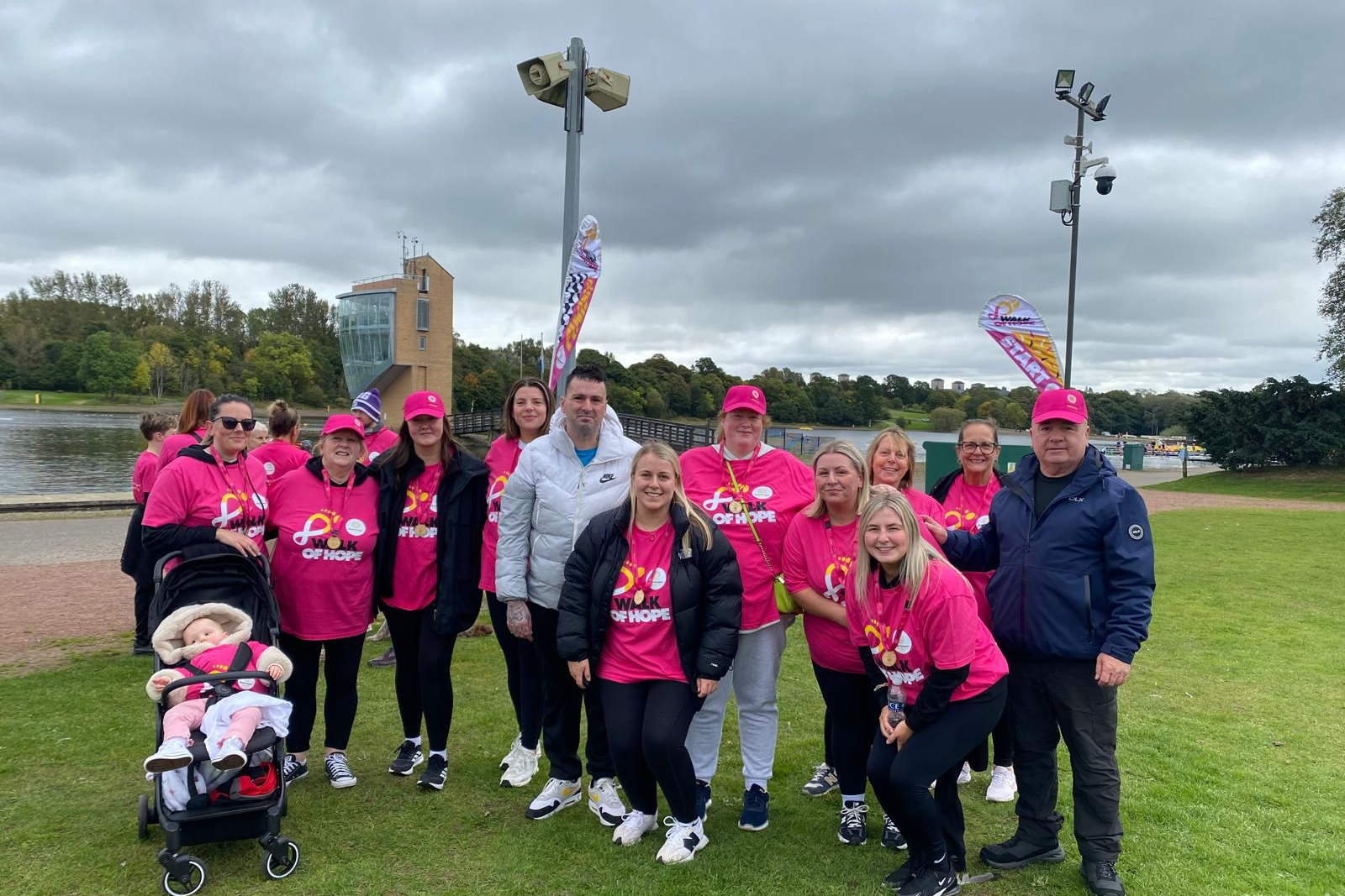 Scott Anderson and his family and friends at the Motherwell Walk of Hope 2024 (Brain Tumour Research/PA)
