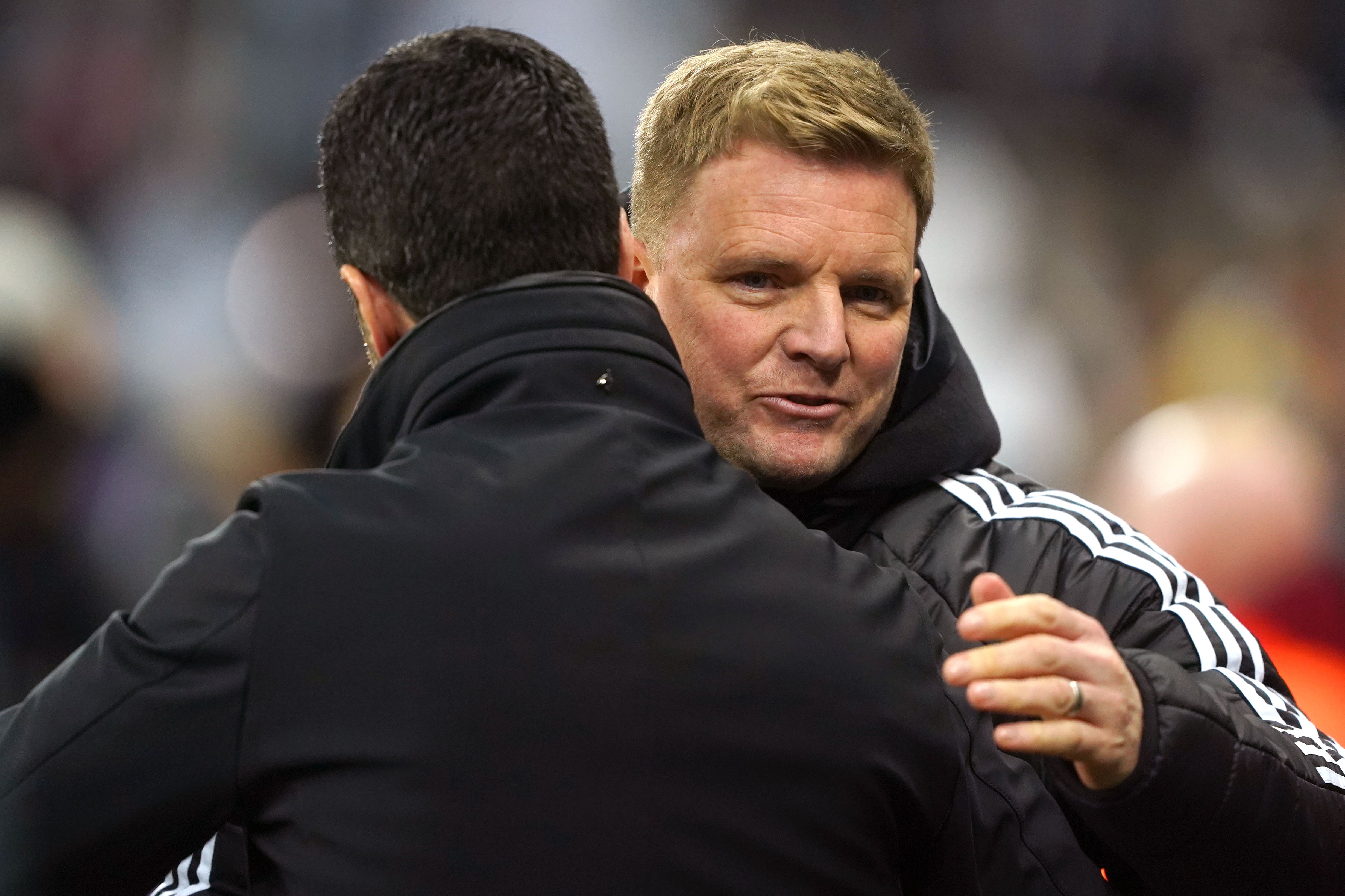 Newcastle boss Eddie Howe, right, got the better of Arsenal counterpart Mikel Arteta on three occasions last season (Owen Humphreys/PA)