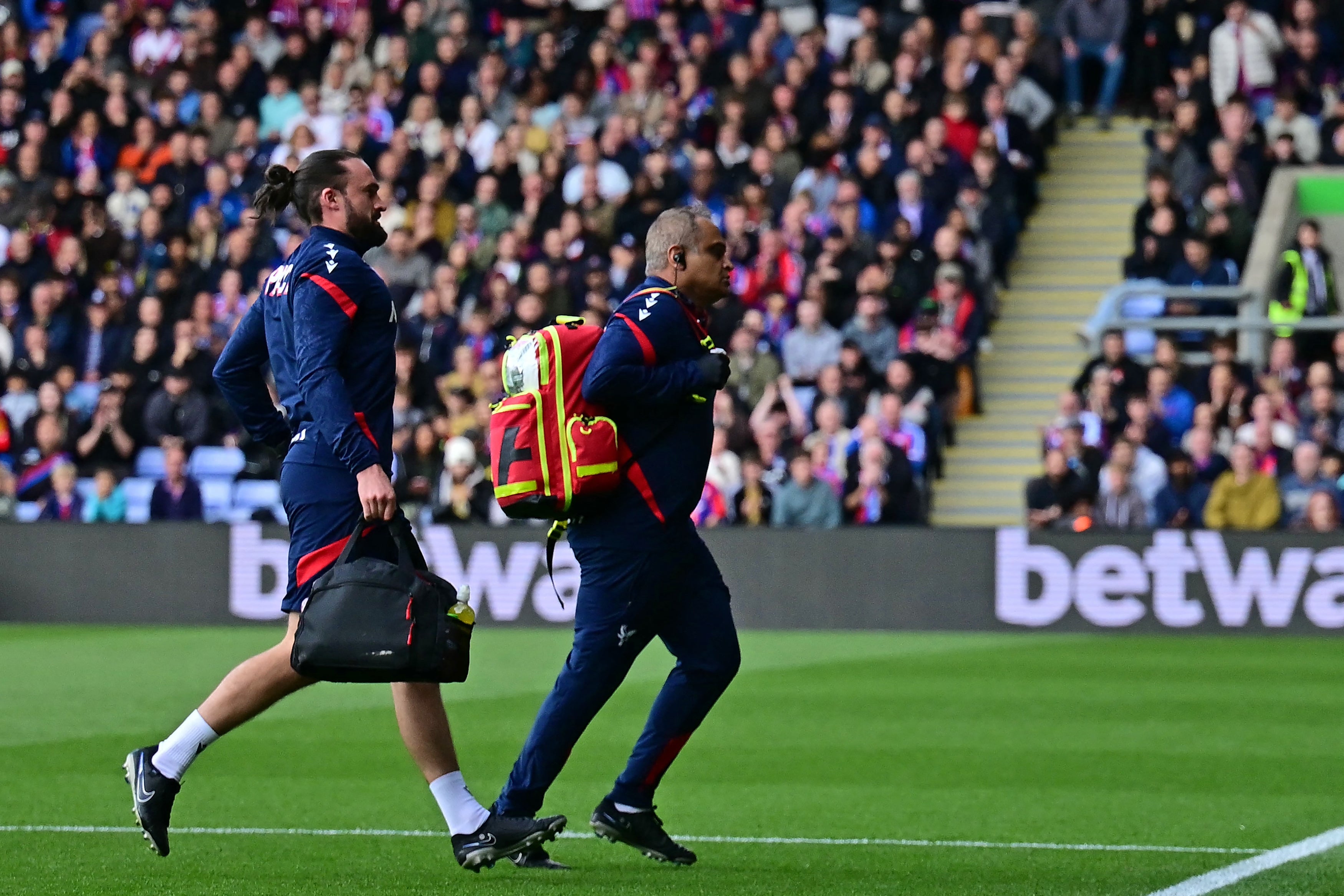 Medics attended to the emergency in the Selhurst Park stands