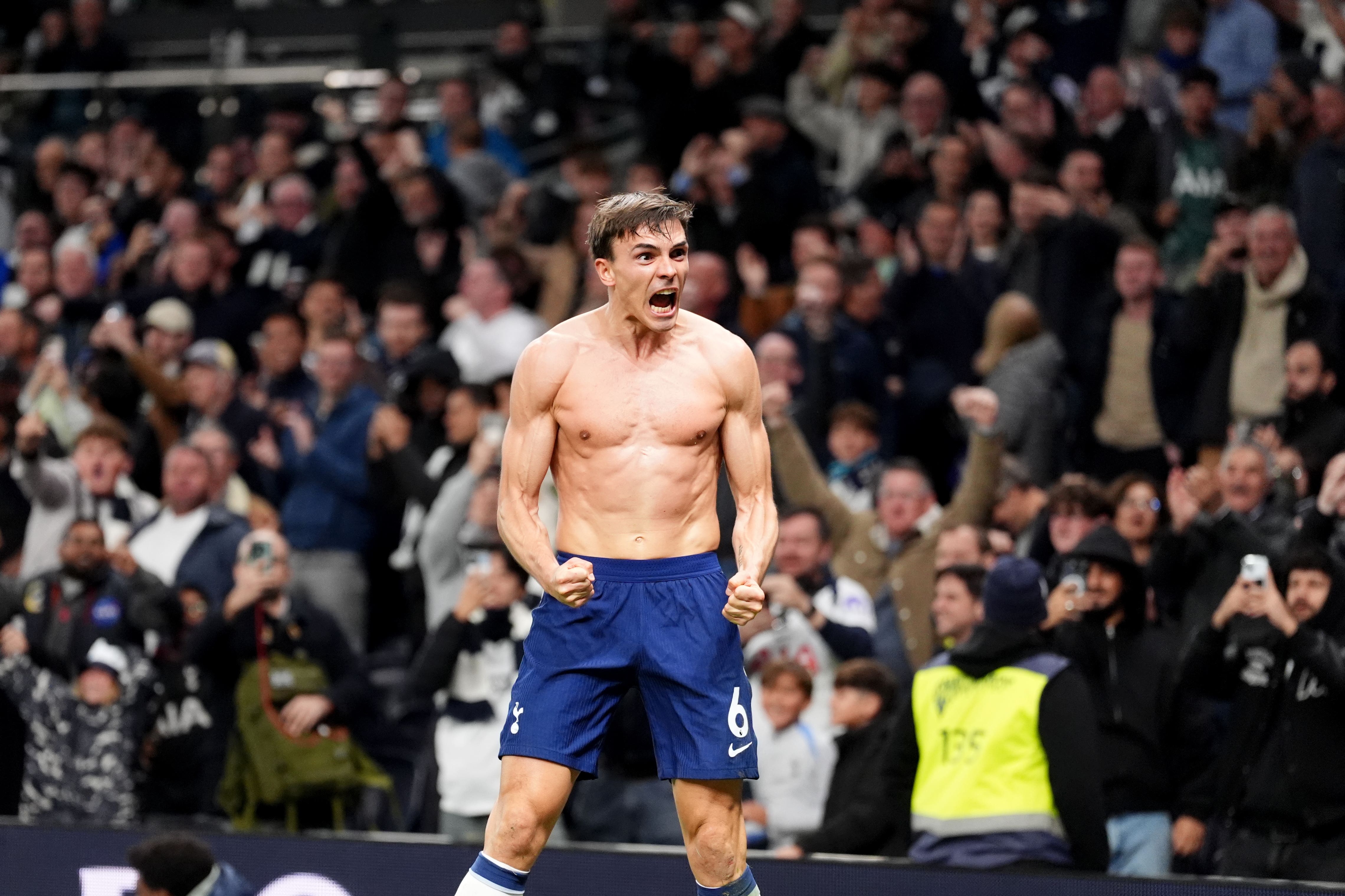 Joao Palhinha celebrates his equaliser (Adam Davy/PA)