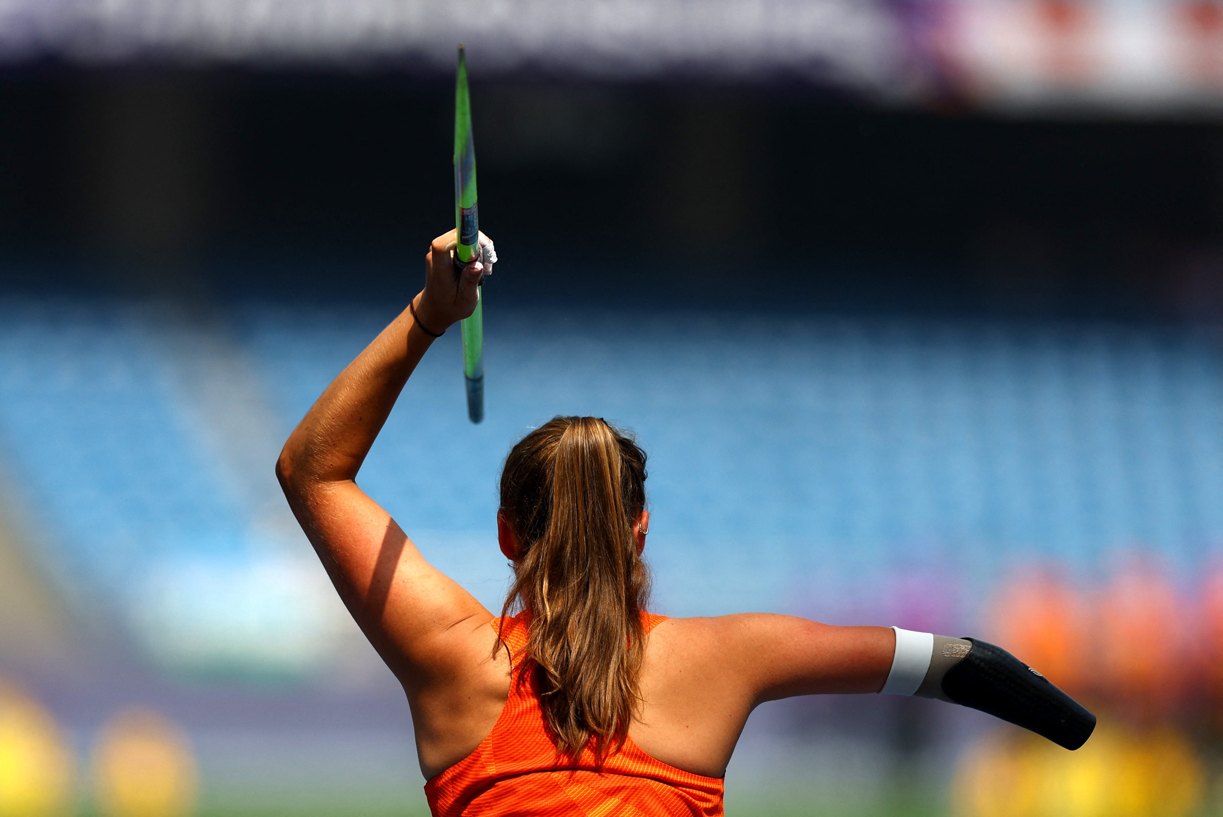 Netherlands' Noelle Roorda defeat Arnold in the Women's Javelin Throw F46 Final