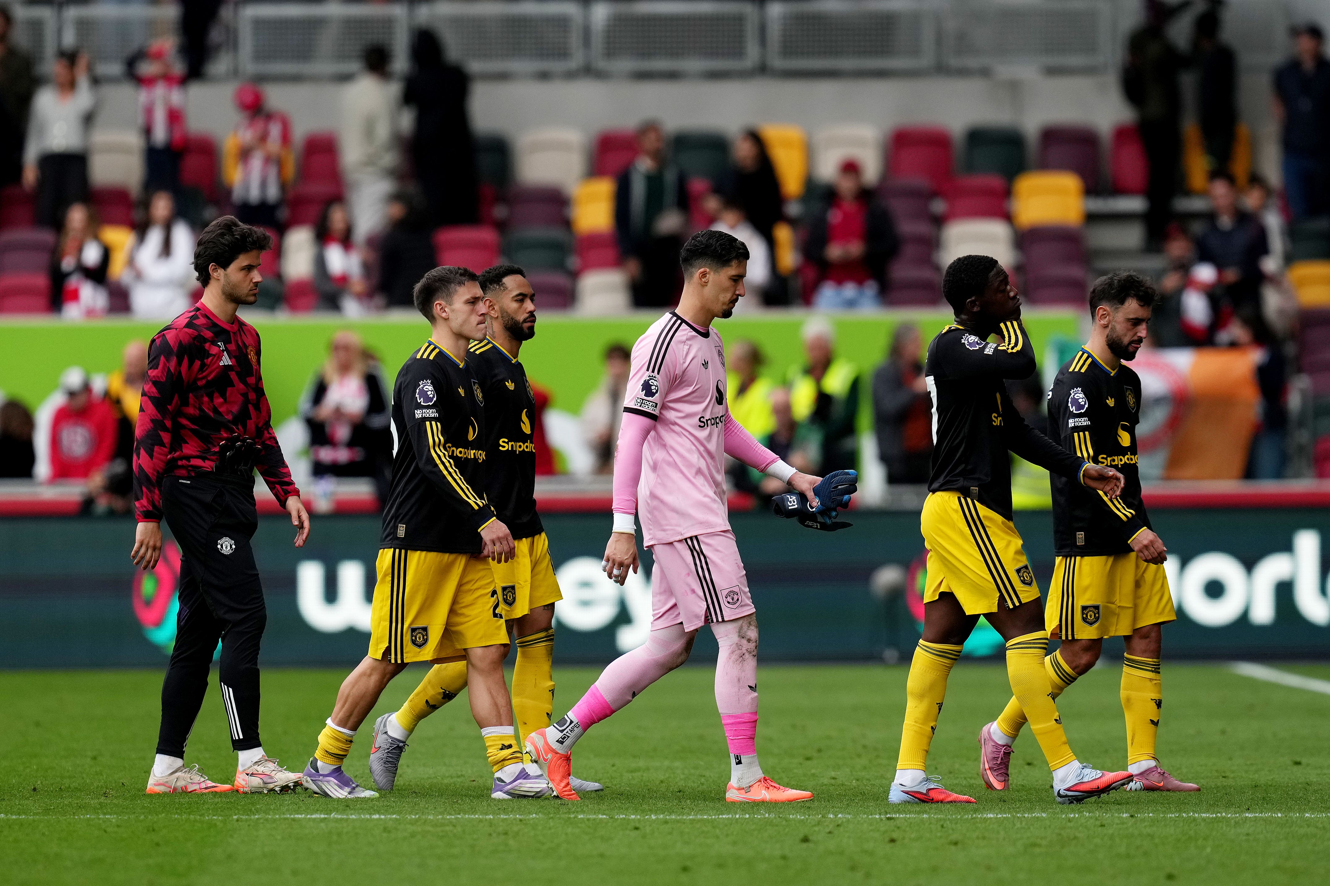 Manchester United were left facing up to another defeat after their 3-1 loss at Brentford (Maja Smiejkowska/PA)