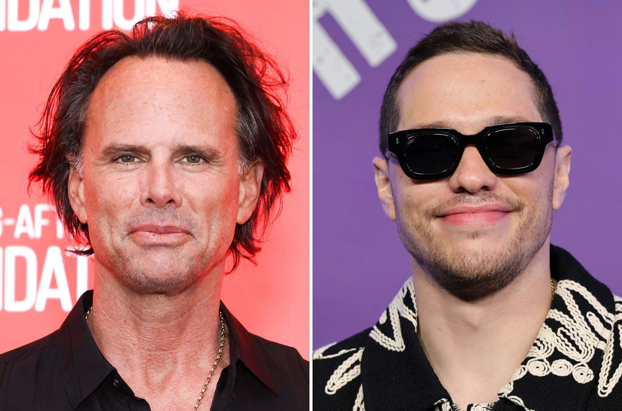 Walton Goggins (left) thanked Pete Davidson (right) for 'heads up' about fans likely turning on him