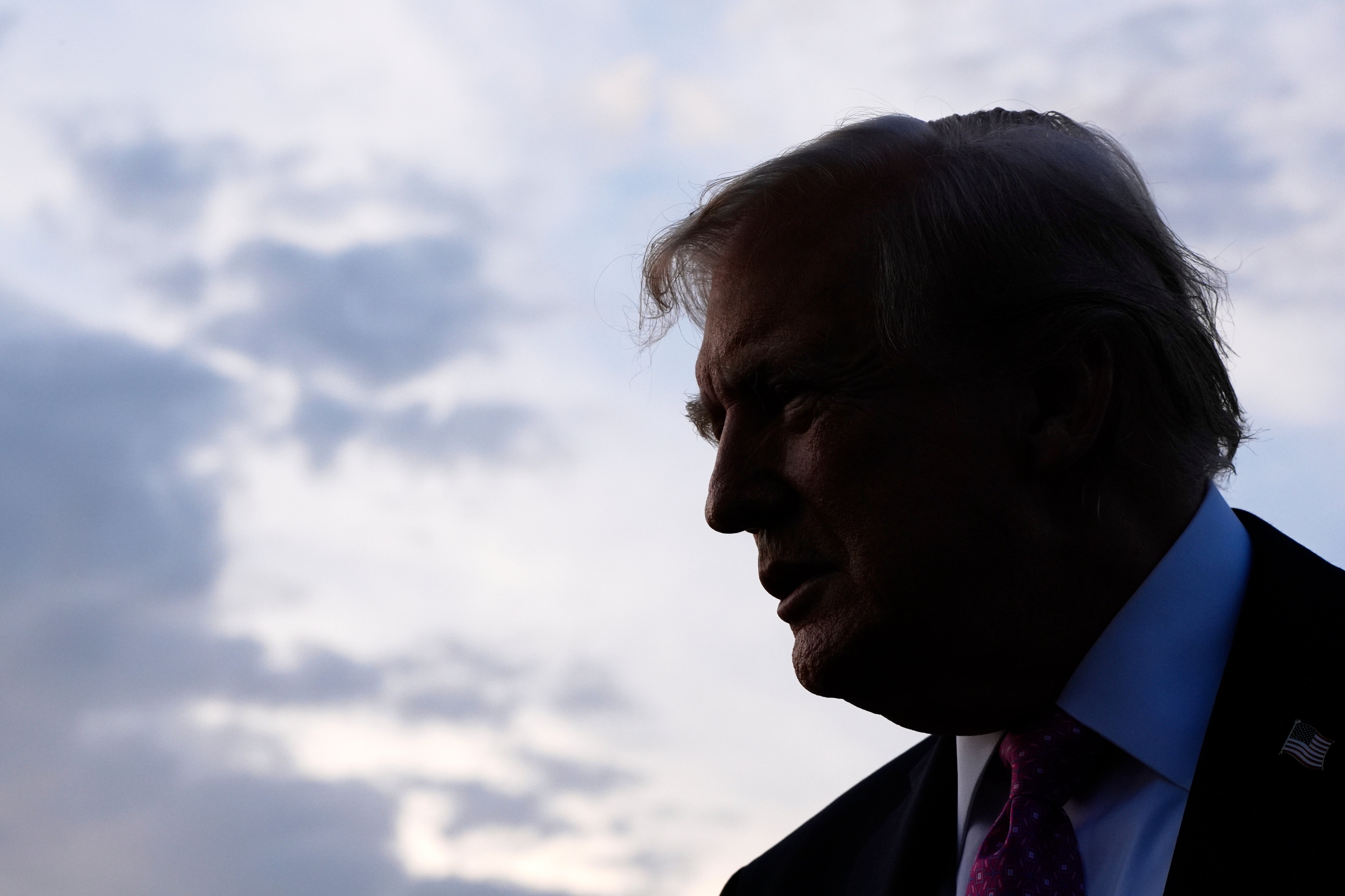 President Donald Trump speaks with reporters before boarding Air Force One at Morristown Airport, Sept. 14, 2025, in Morristown, N.J. (AP Photo/Alex Brandon, File)