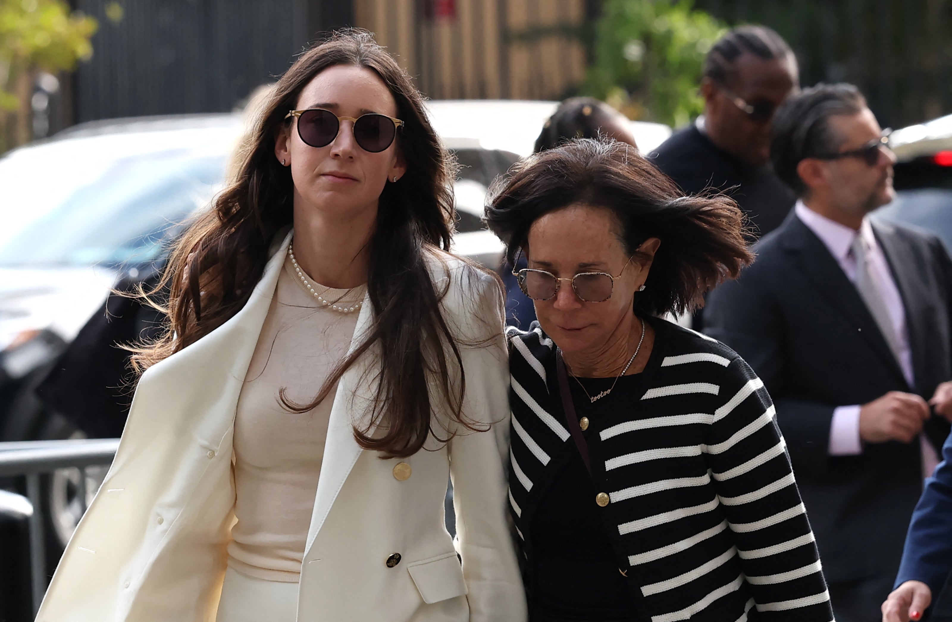 Disgraced start-up founder Charlie Javice, who was convicted in March, was sentenced to just over seven years in prison on Monday. She is pictured arriving at court Monday