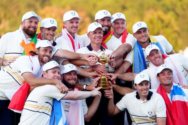 <p>Europe are celebrating a remarkable victory in New York (David Davies/PA)</p>