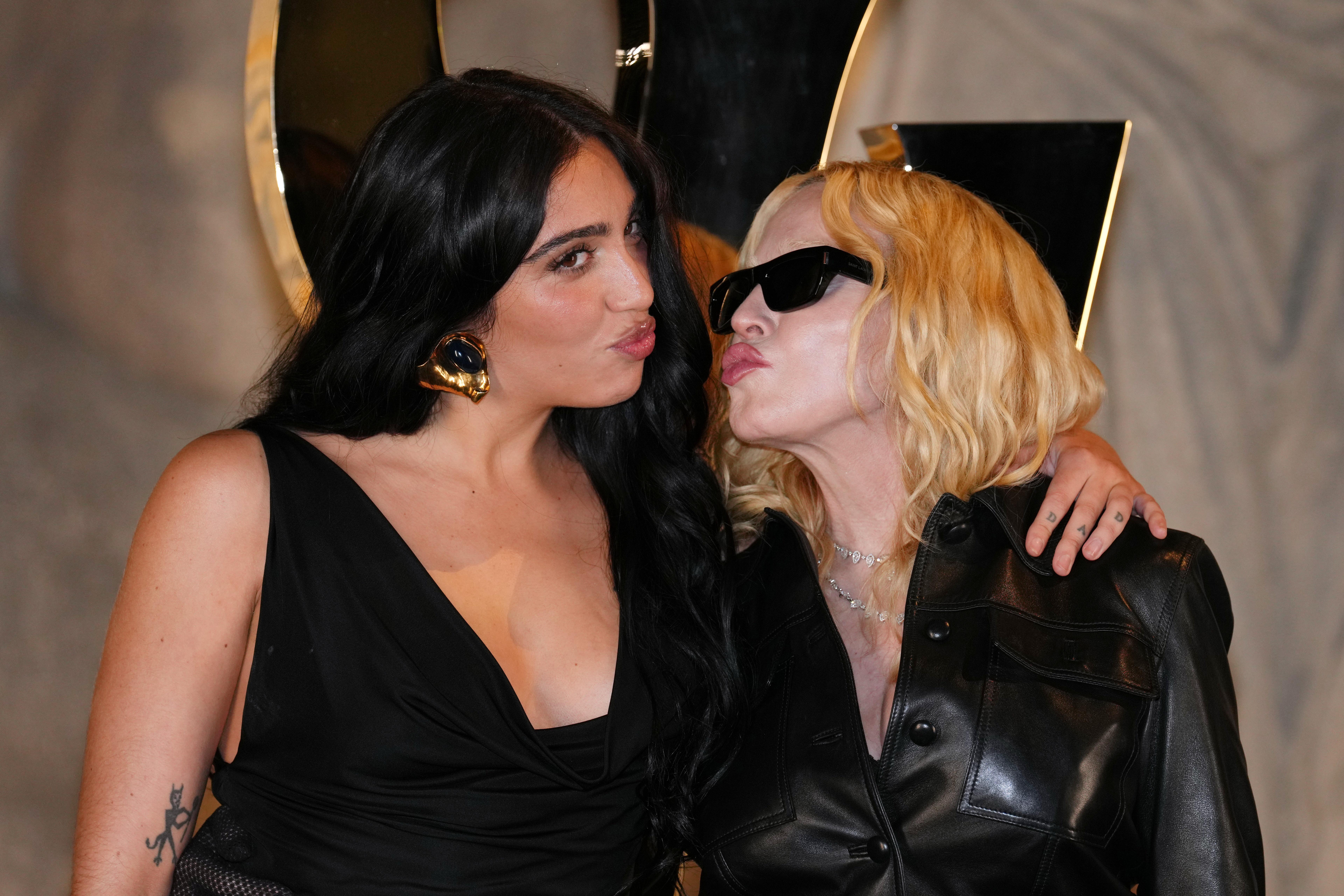 Madonna and her daughter Lourdes Leon before the Saint Laurent show (AP/Aurelien Morissard)
