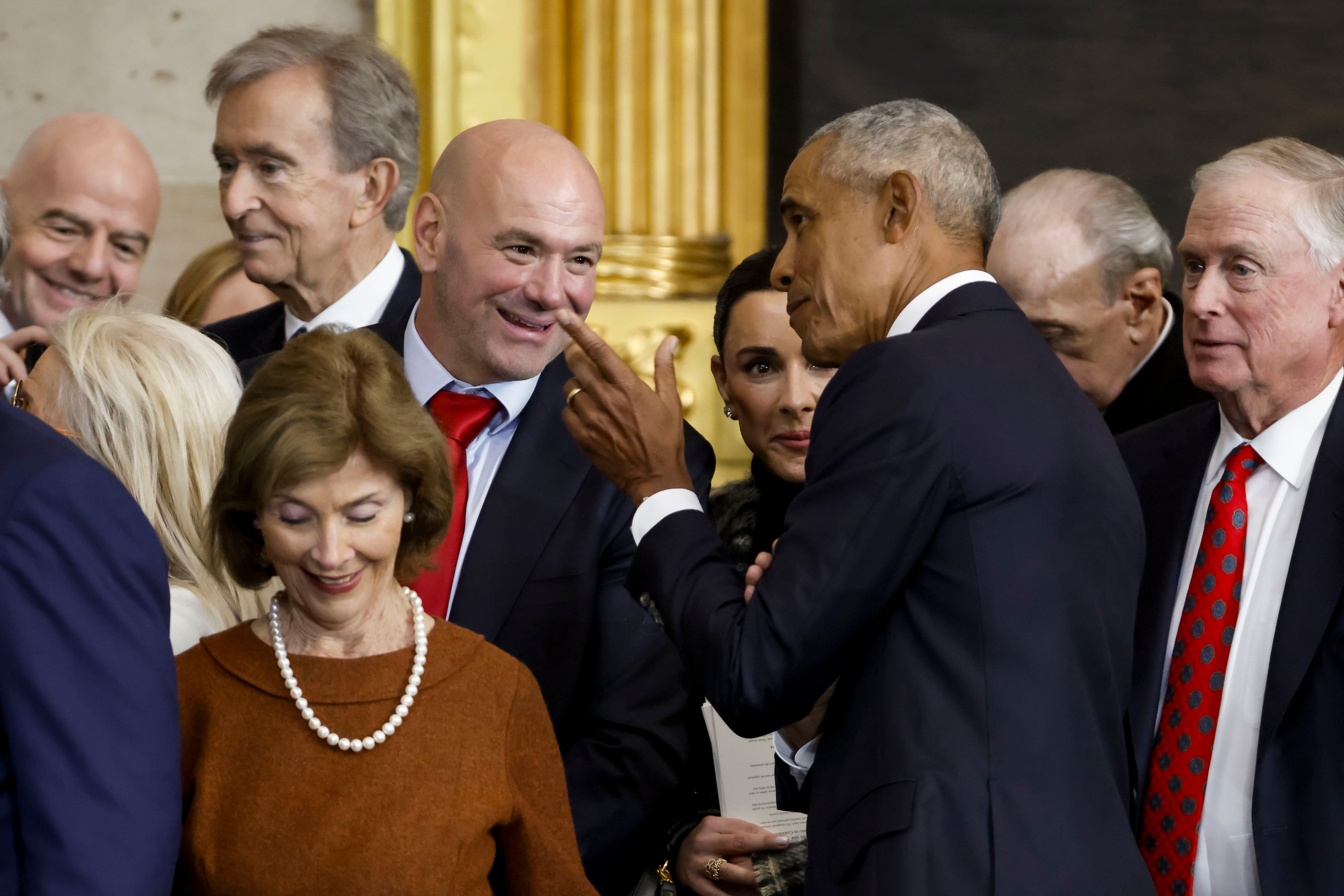 UFC president Dana White (left) with former US president Barack Obama
